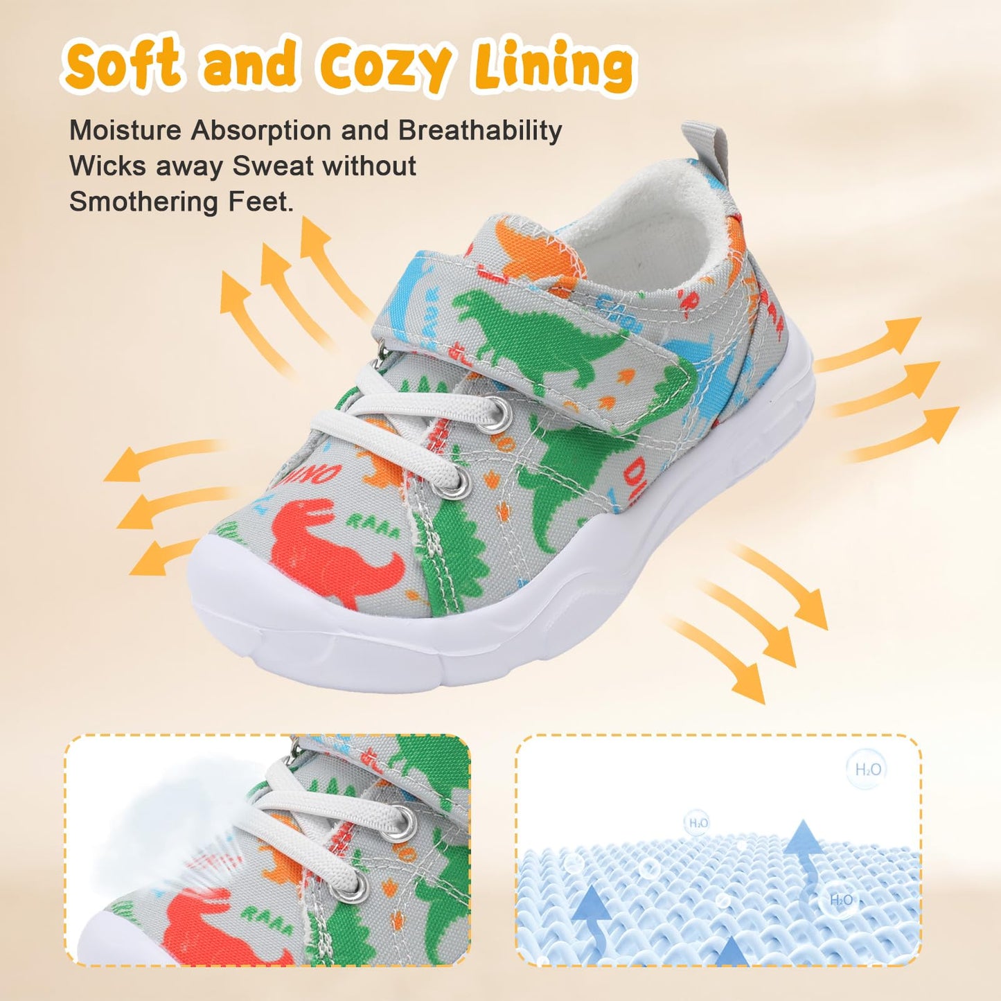 Kids Canvas Shoes Running Shoes for Girls Boys Wide Toe Box Barefoot Toddler Sneakers