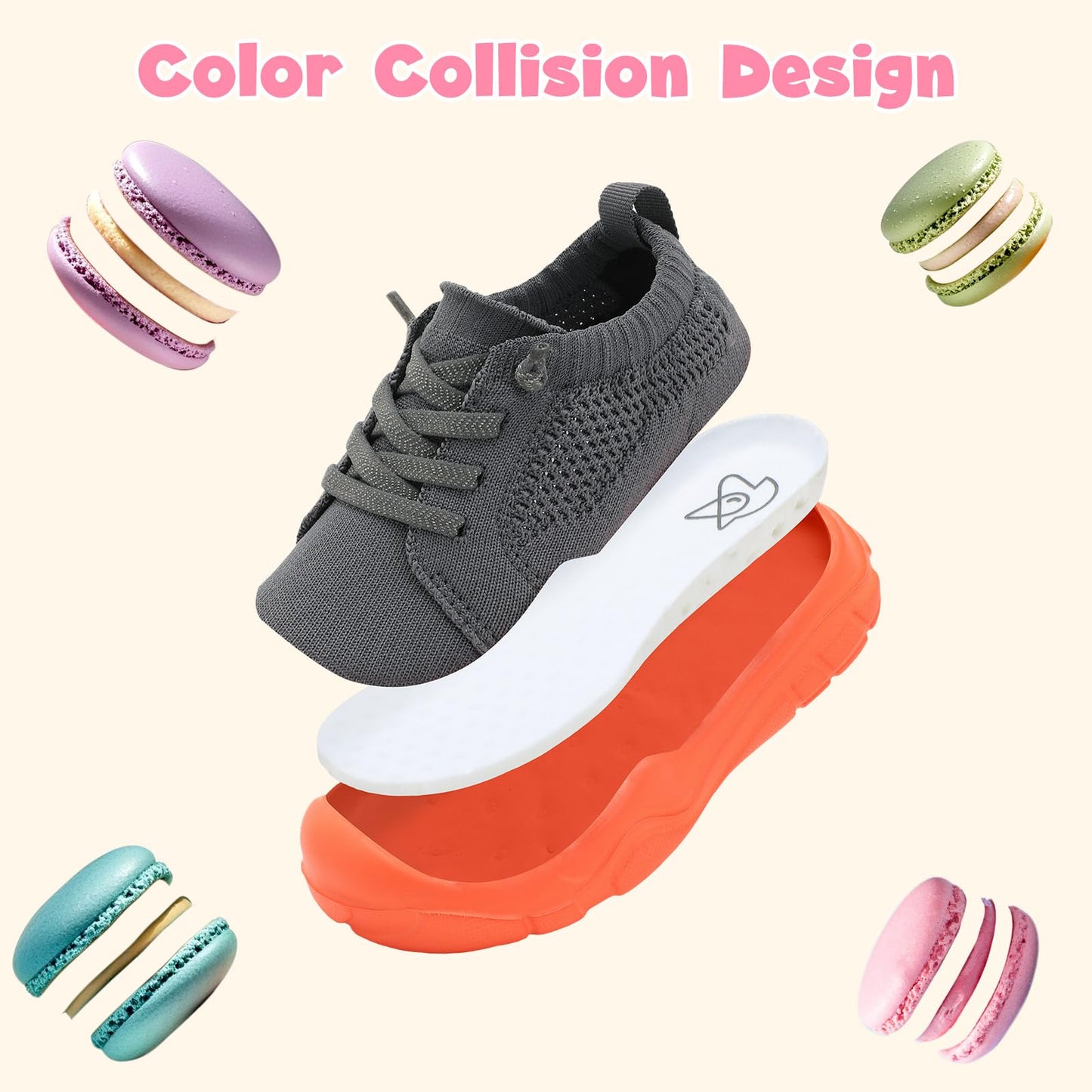 Toddler Shoes Girls Boys Wide Barefoot Shoes Kids Breathable Sneakers Slip on Tennis Shoe Lightweight Sneakers