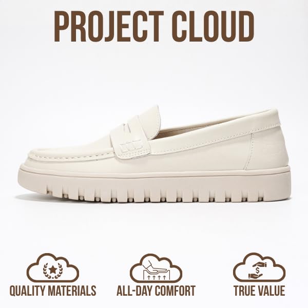 Leather Loafers for Women – Memory Foam Insoles Slip On Shoes for Women