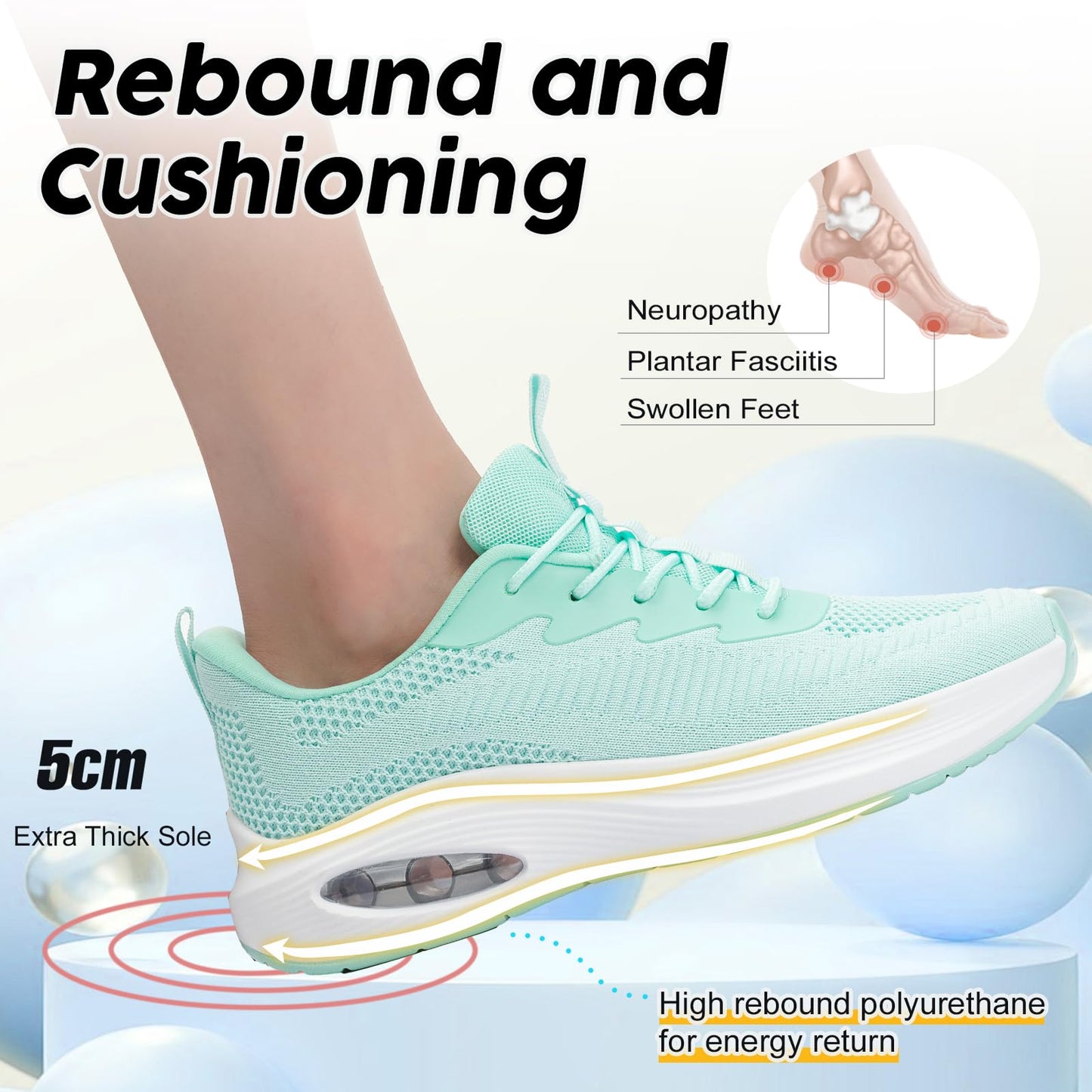 Wide Toe Box Shoes Women Air Cushion Road Running Shoes Extra Wide Width Sneakers