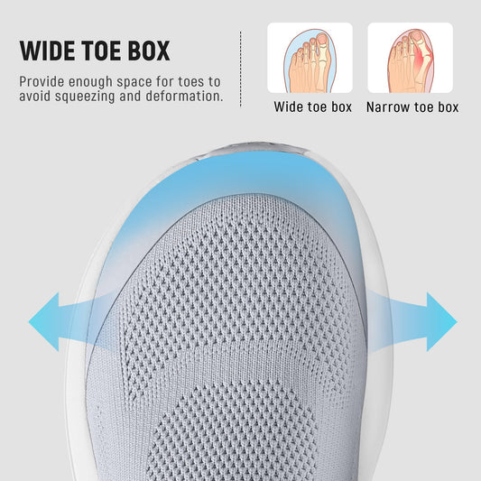 Wide Toe Box Walking Shoes Slip On Breathable Sneakers for Women