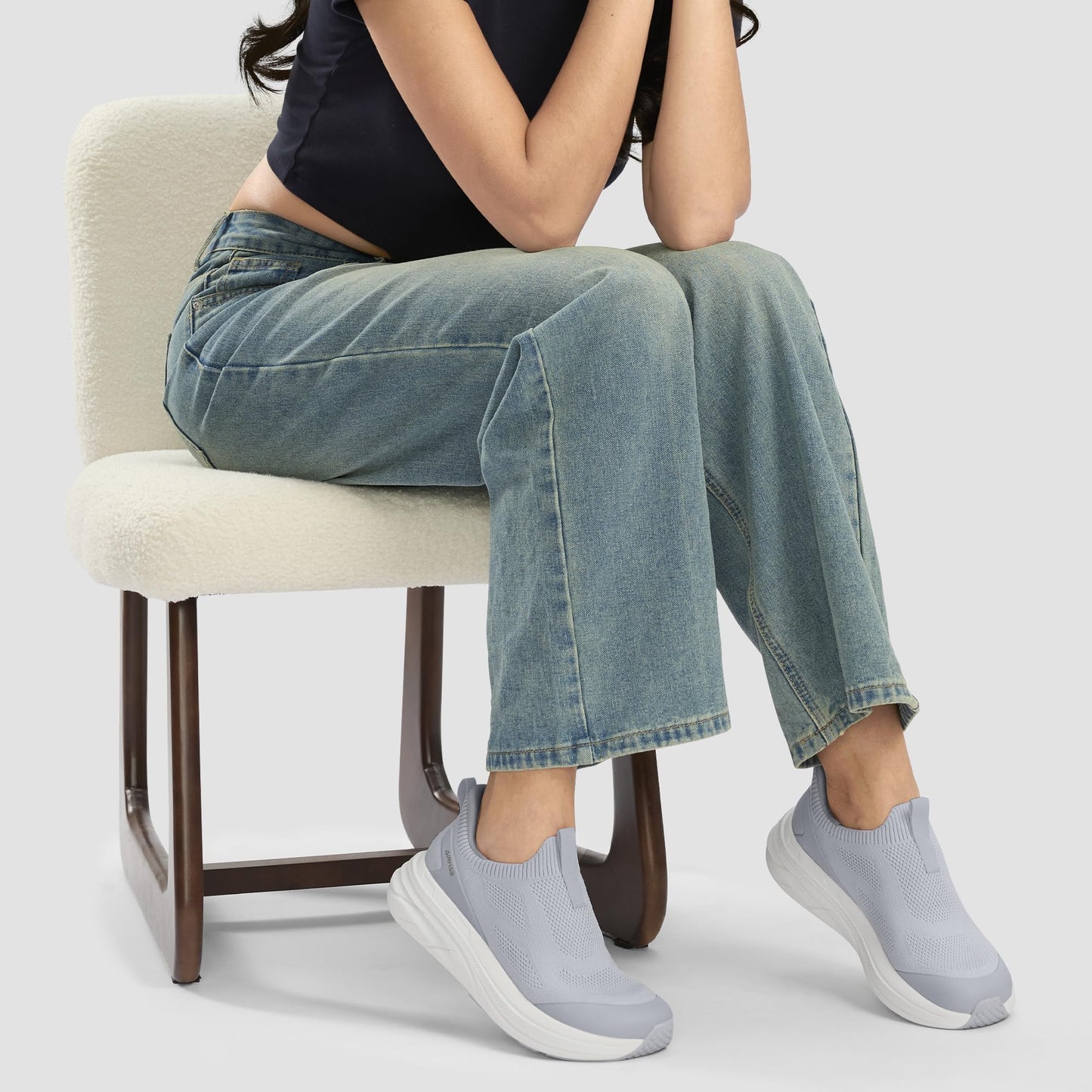 Wide Toe Box Walking Shoes Slip On Breathable Sneakers for Women