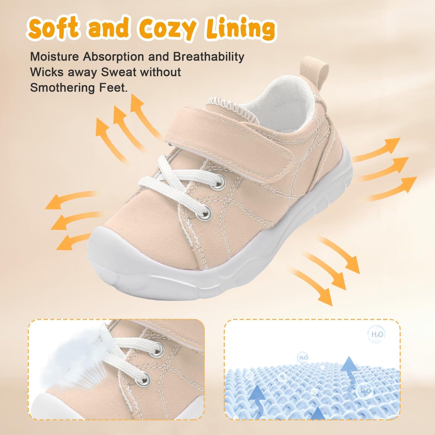 Kids Canvas Shoes Running Shoes for Girls Boys Wide Toe Box Barefoot Toddler Sneakers