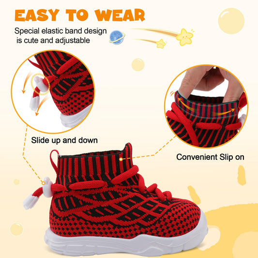 Toddler Shoes High Top Sneakers for Boys Girls Barefoot Wide Walking Tennis Shoes