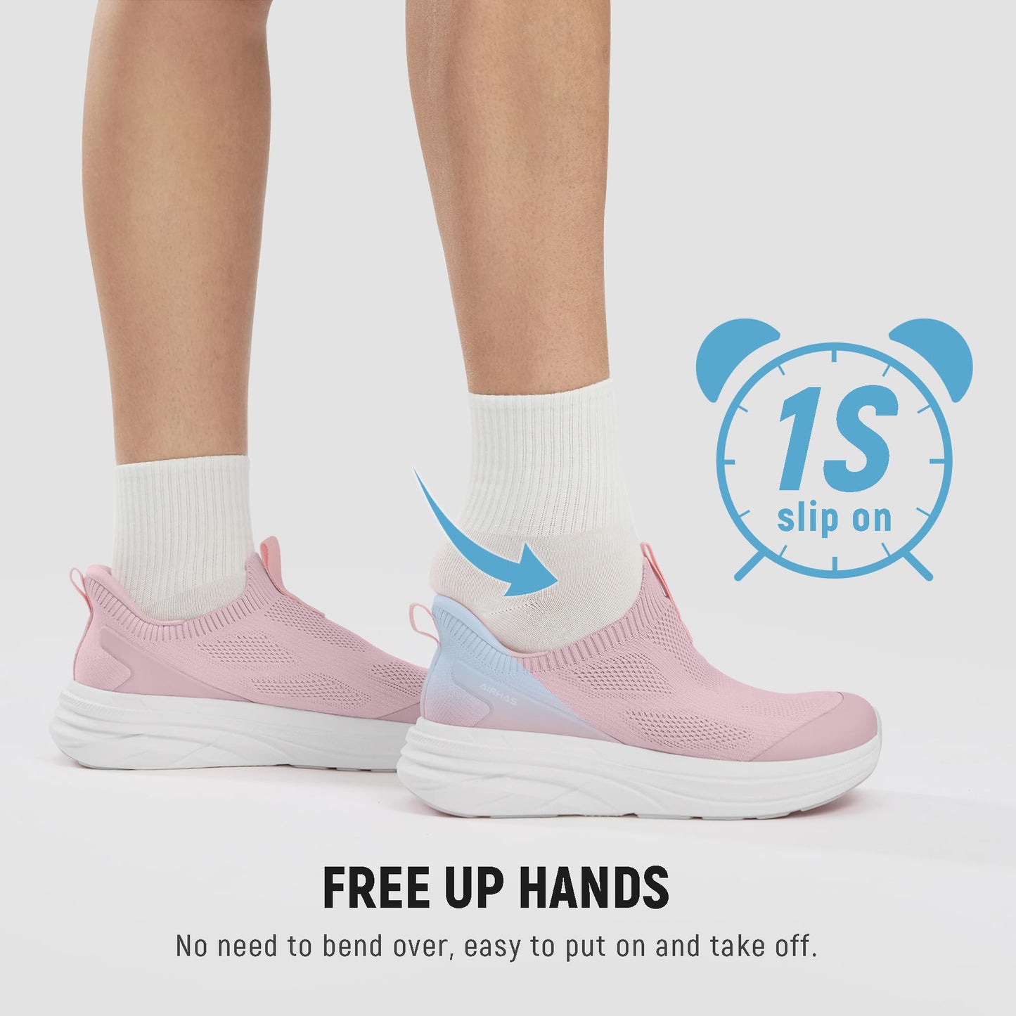 Wide Toe Box Walking Shoes Slip On Breathable Sneakers for Women
