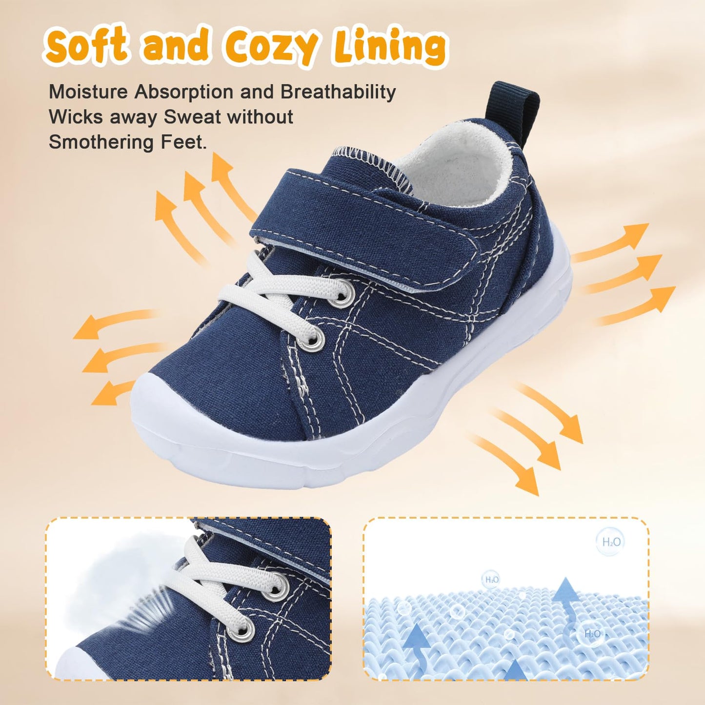 Kids Canvas Shoes Running Shoes for Girls Boys Wide Toe Box Barefoot Toddler Sneakers