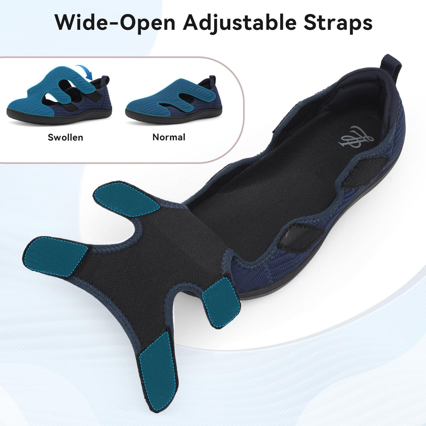 Diabetic Shoes for Women Adjustable Extra Wide Barefoot Walking Shoes