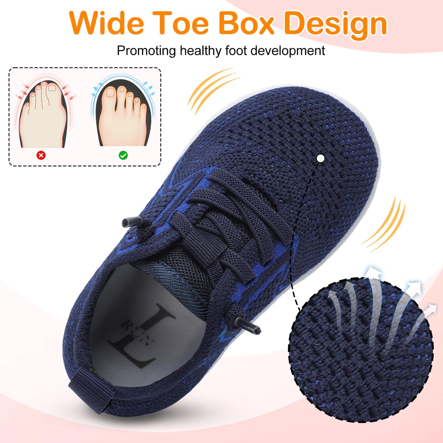 Toddler Barefoot Boys Girls Tennis Shoes