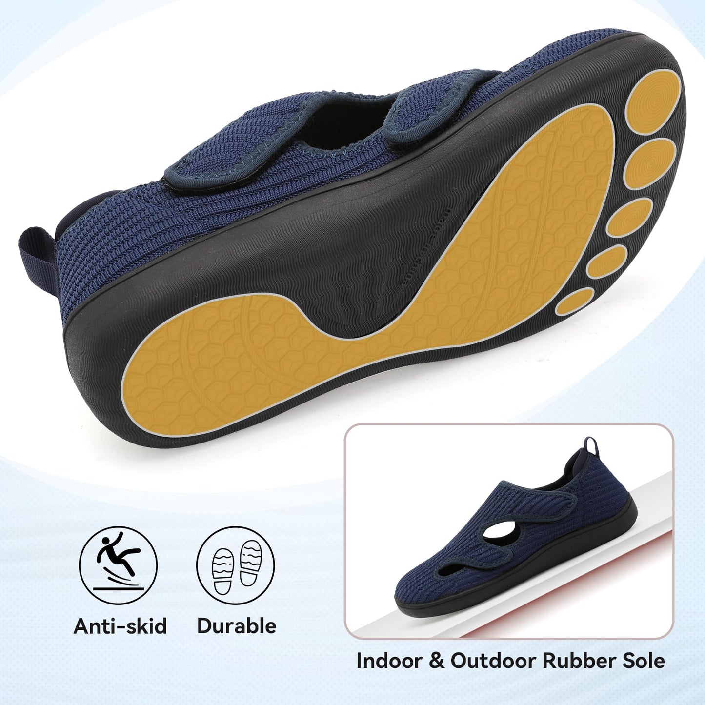 Diabetic Shoes for Women Adjustable Extra Wide Barefoot Walking Shoes