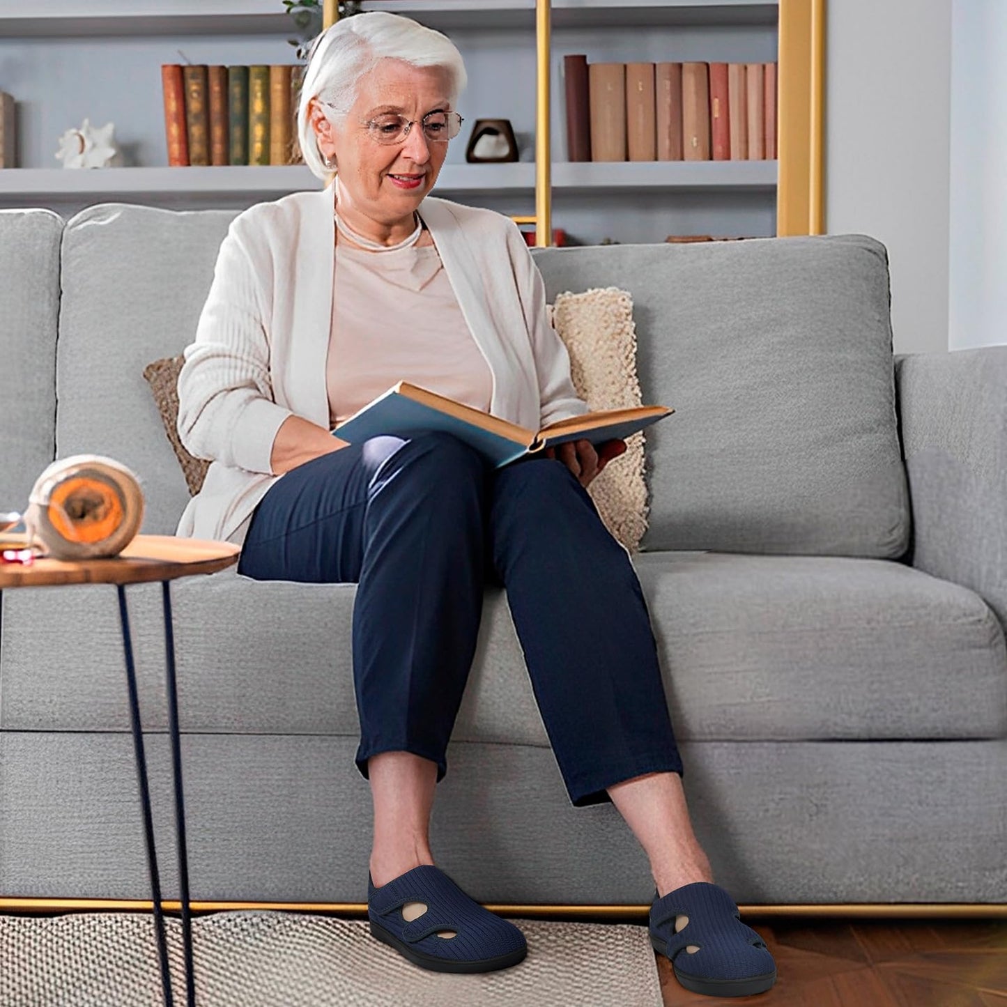 Diabetic Shoes for Women Adjustable Extra Wide Barefoot Walking Shoes