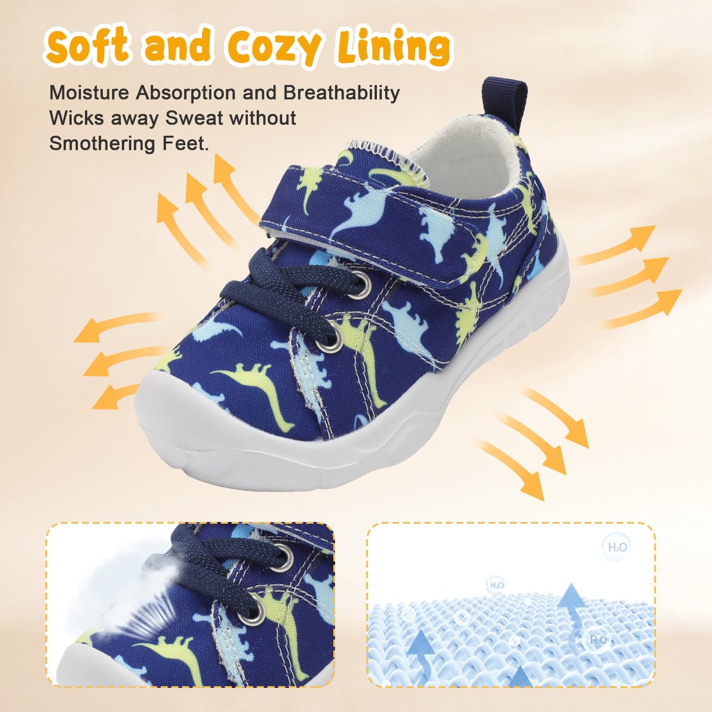 Kids Canvas Shoes Running Shoes for Girls Boys Wide Toe Box Barefoot Toddler Sneakers