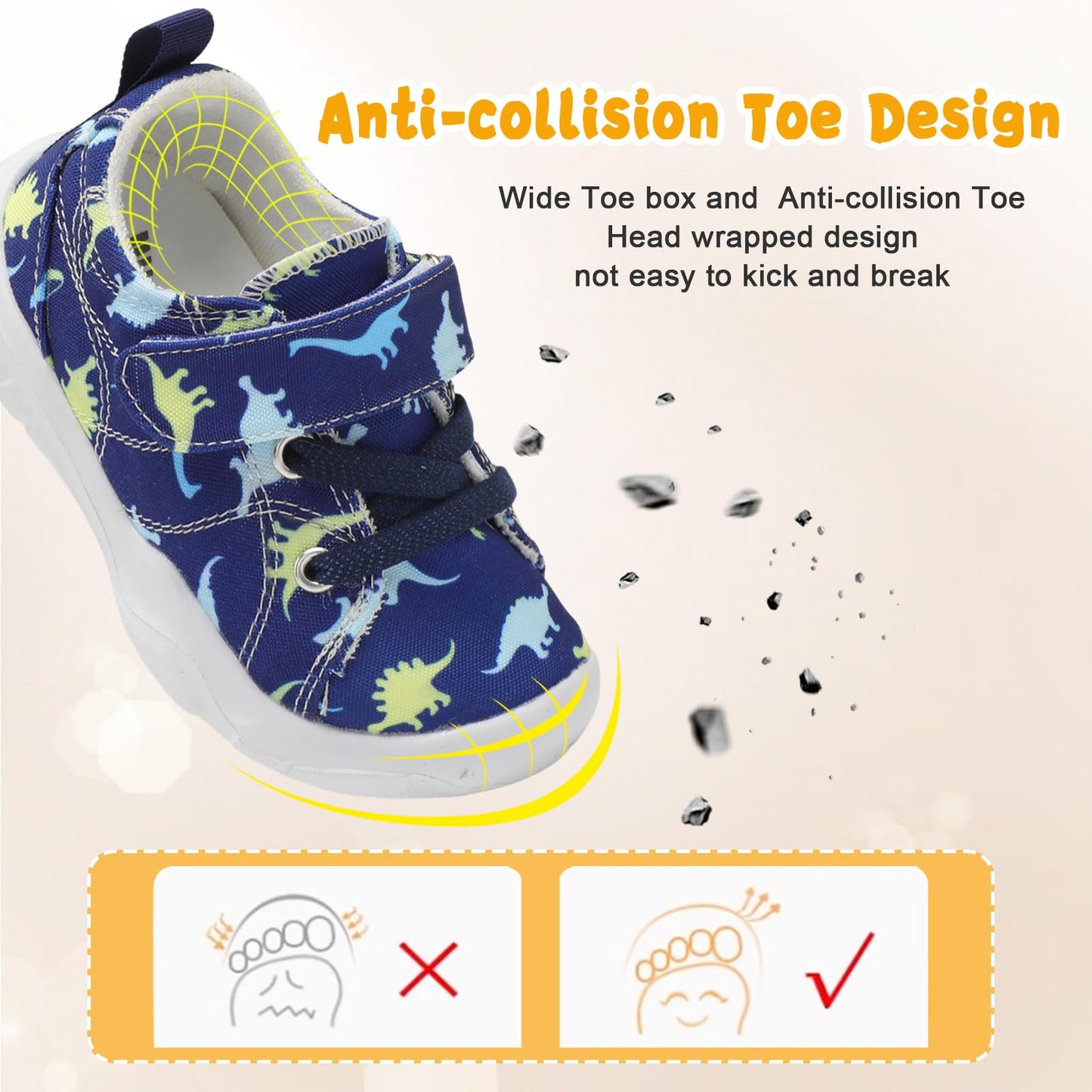 Kids Canvas Shoes Running Shoes for Girls Boys Wide Toe Box Barefoot Toddler Sneakers