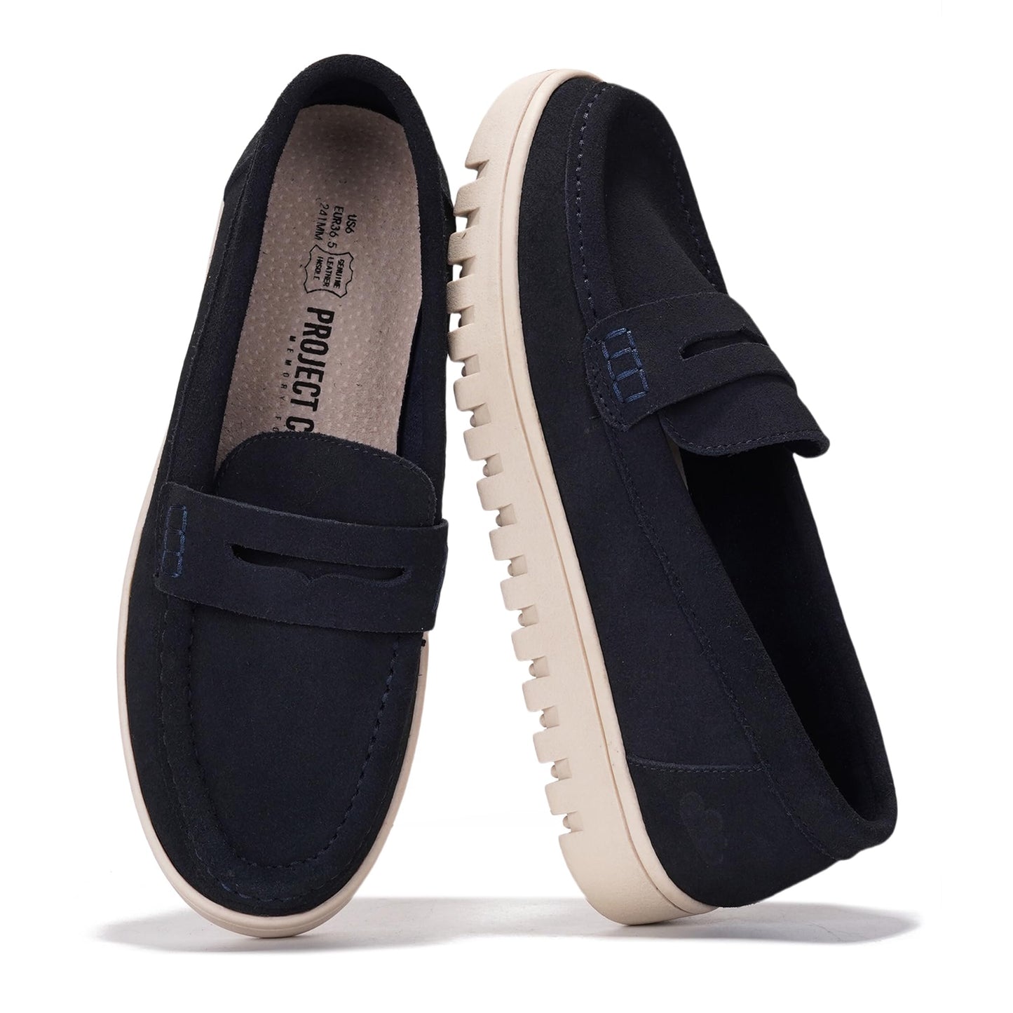 Leather Loafers for Women – Memory Foam Insoles Slip On Shoes for Women