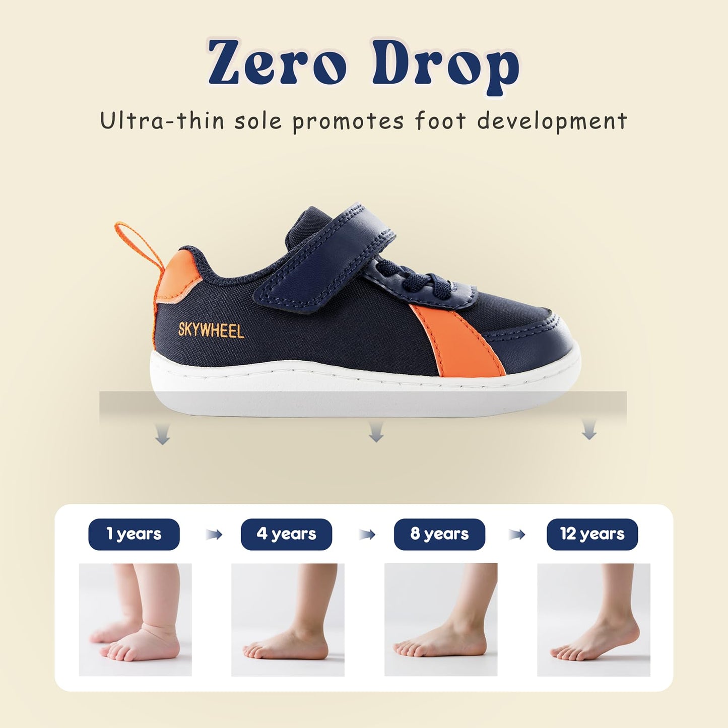 Toddler Wide Toe Box Barefoot Shoes Boys Sneakers