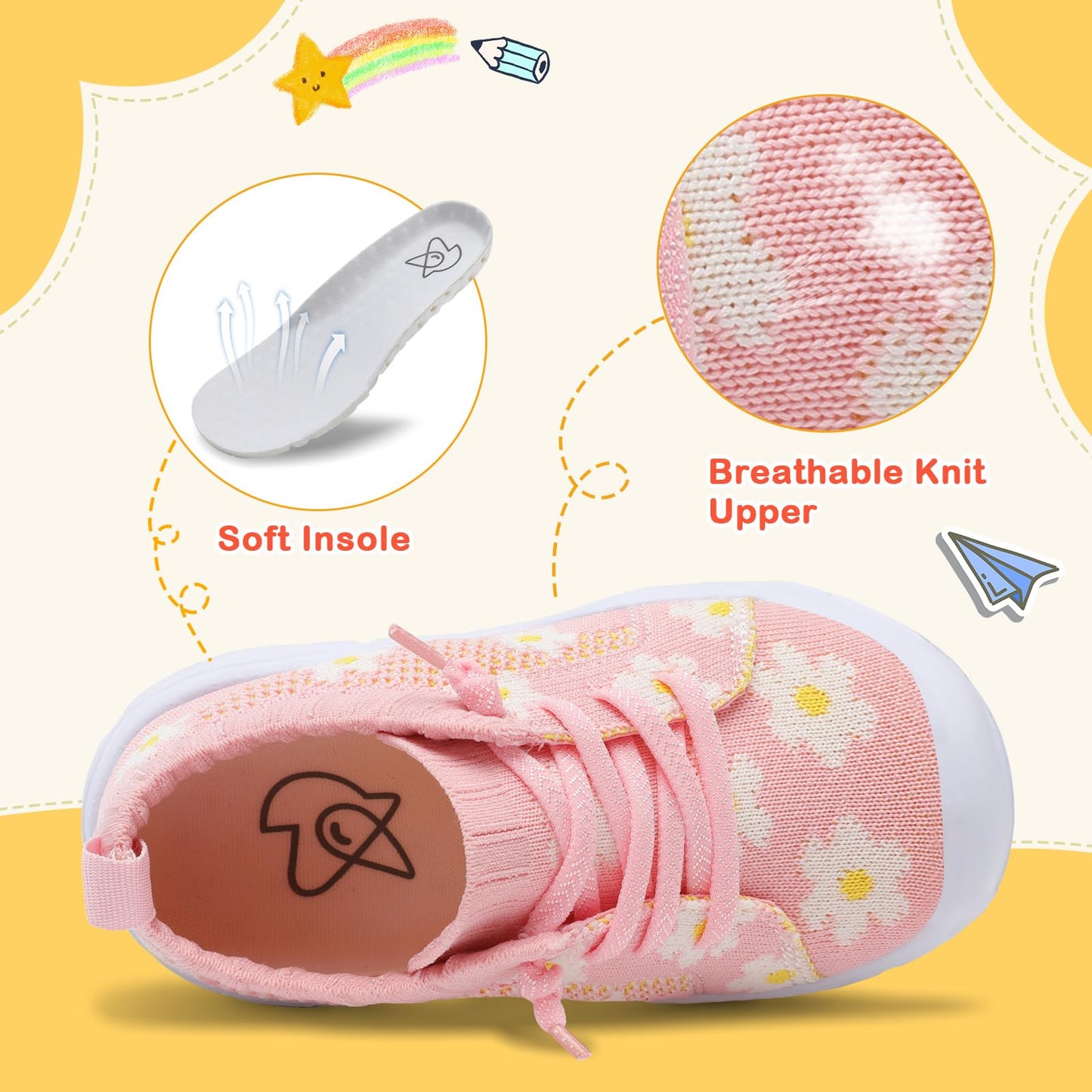 Toddler Shoes Boys Girls Barefoot Shoes Kids Breathable Sneakers