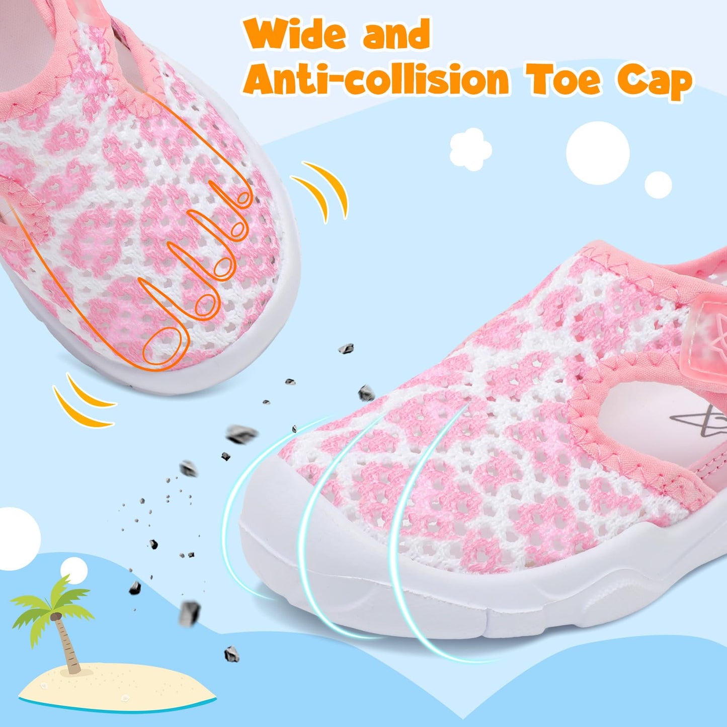Toddler Sandals Boys Girls Wide Sandals Kids Water Sandal Shoes Lightweight Barefoot Summer Shoes for Beach Swim