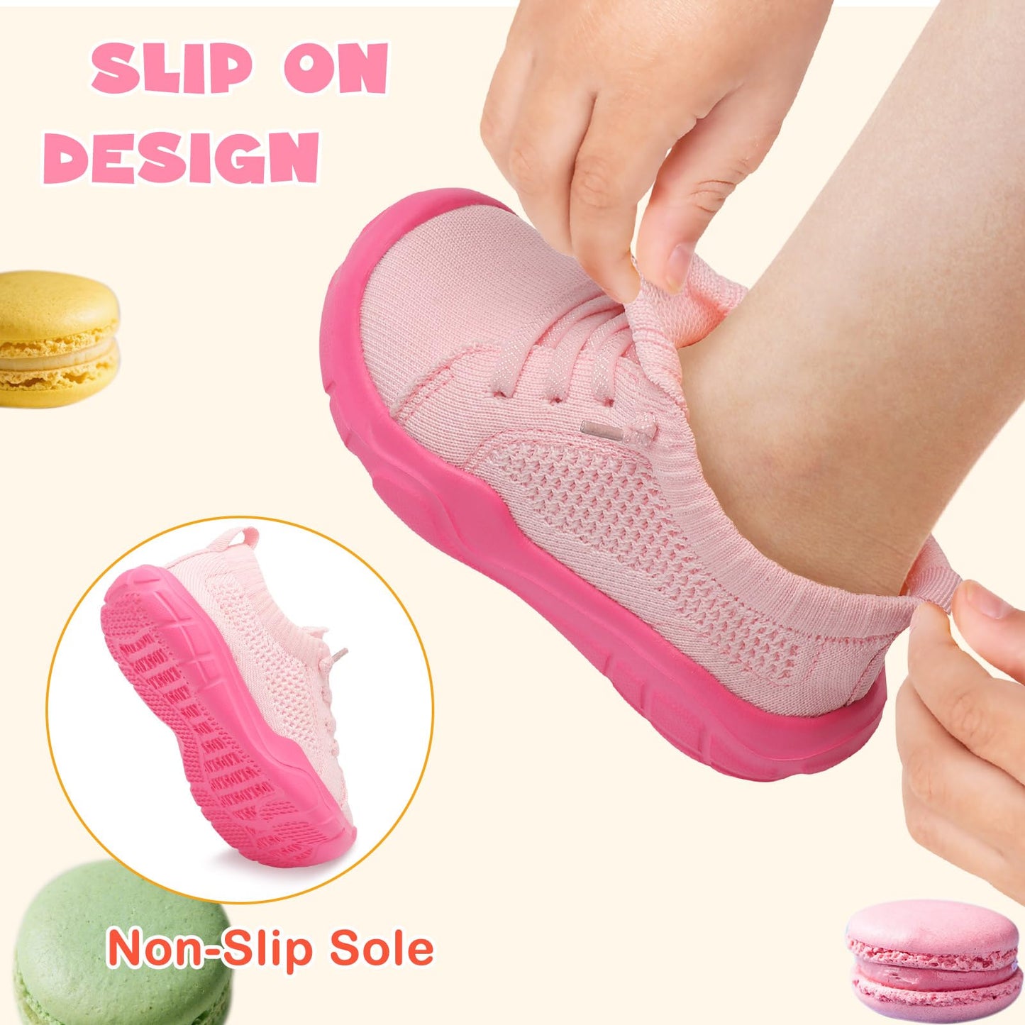 Toddler Shoes Girls Boys Wide Barefoot Shoes Kids Breathable Sneakers Slip on Tennis Shoe Lightweight Sneakers