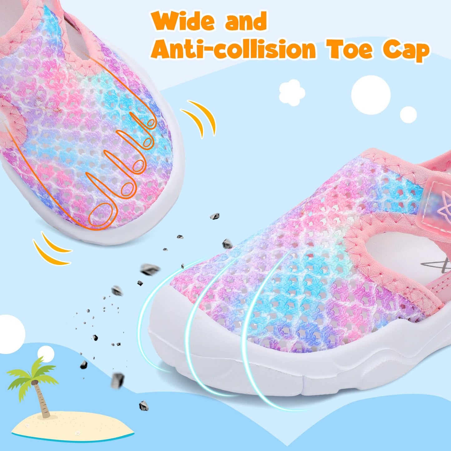 Toddler Sandals Boys Girls Wide Sandals Kids Water Sandal Shoes Lightweight Barefoot Summer Shoes for Beach Swim