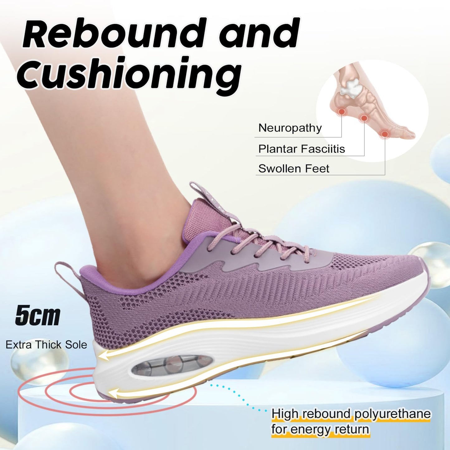 Wide Toe Box Shoes Women Air Cushion Road Running Shoes Extra Wide Width Sneakers