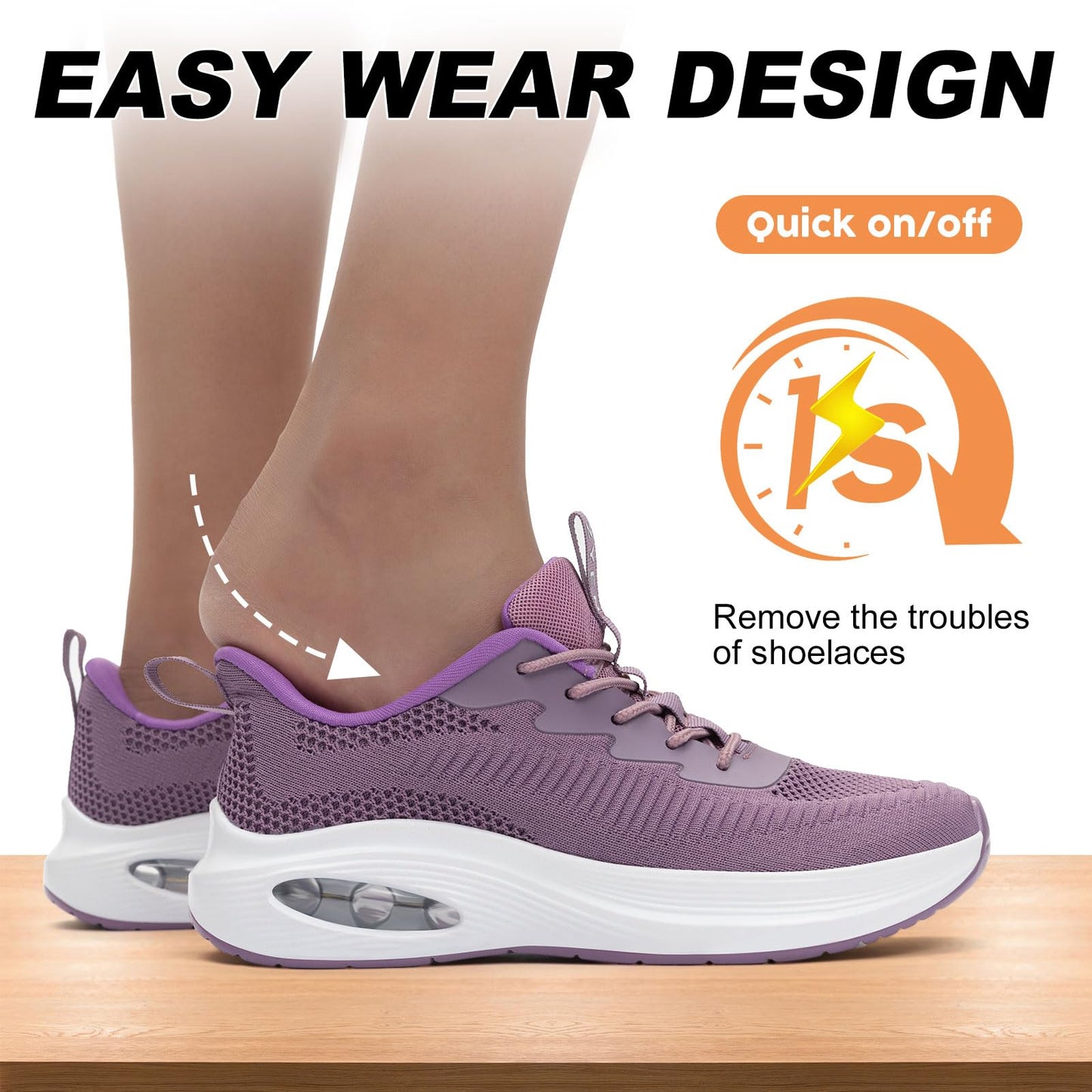 Wide Toe Box Shoes Women Air Cushion Road Running Shoes Extra Wide Width Sneakers