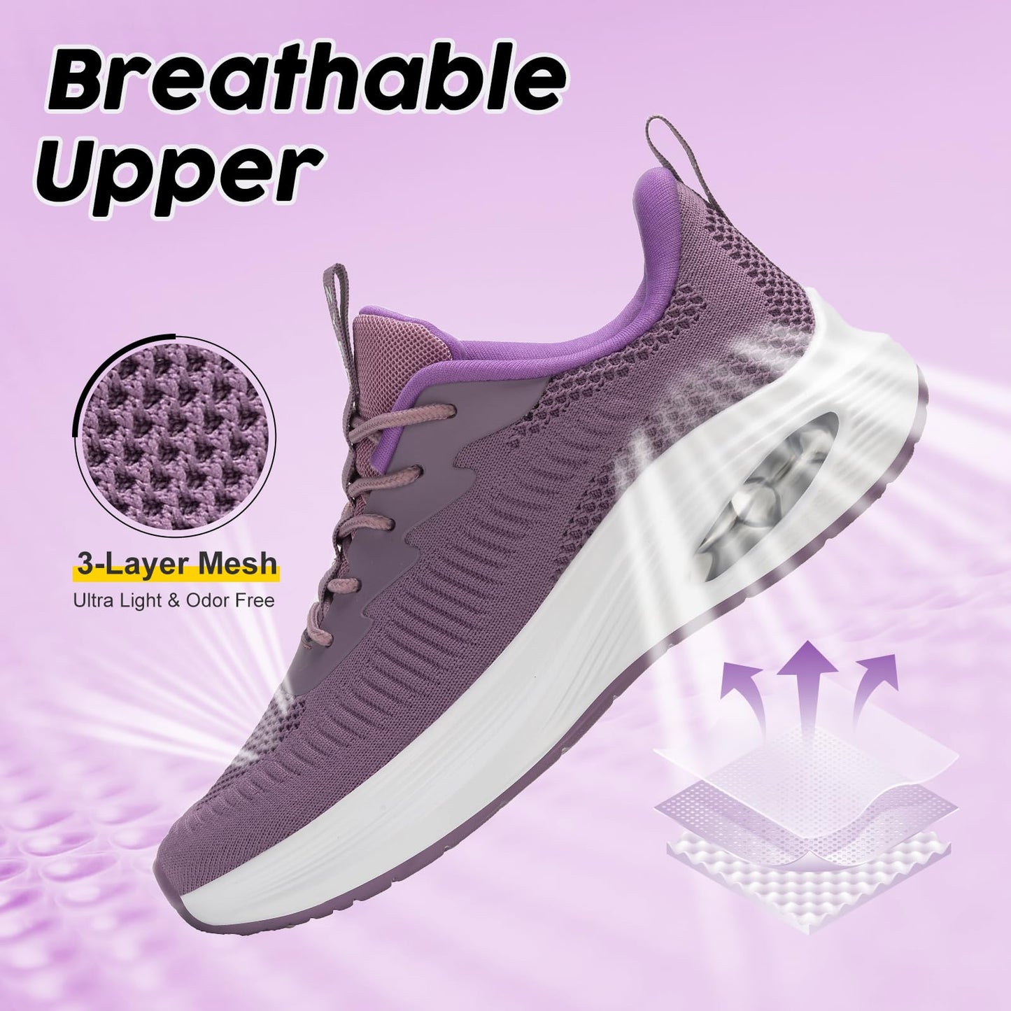 Wide Toe Box Shoes Women Air Cushion Road Running Shoes Extra Wide Width Sneakers