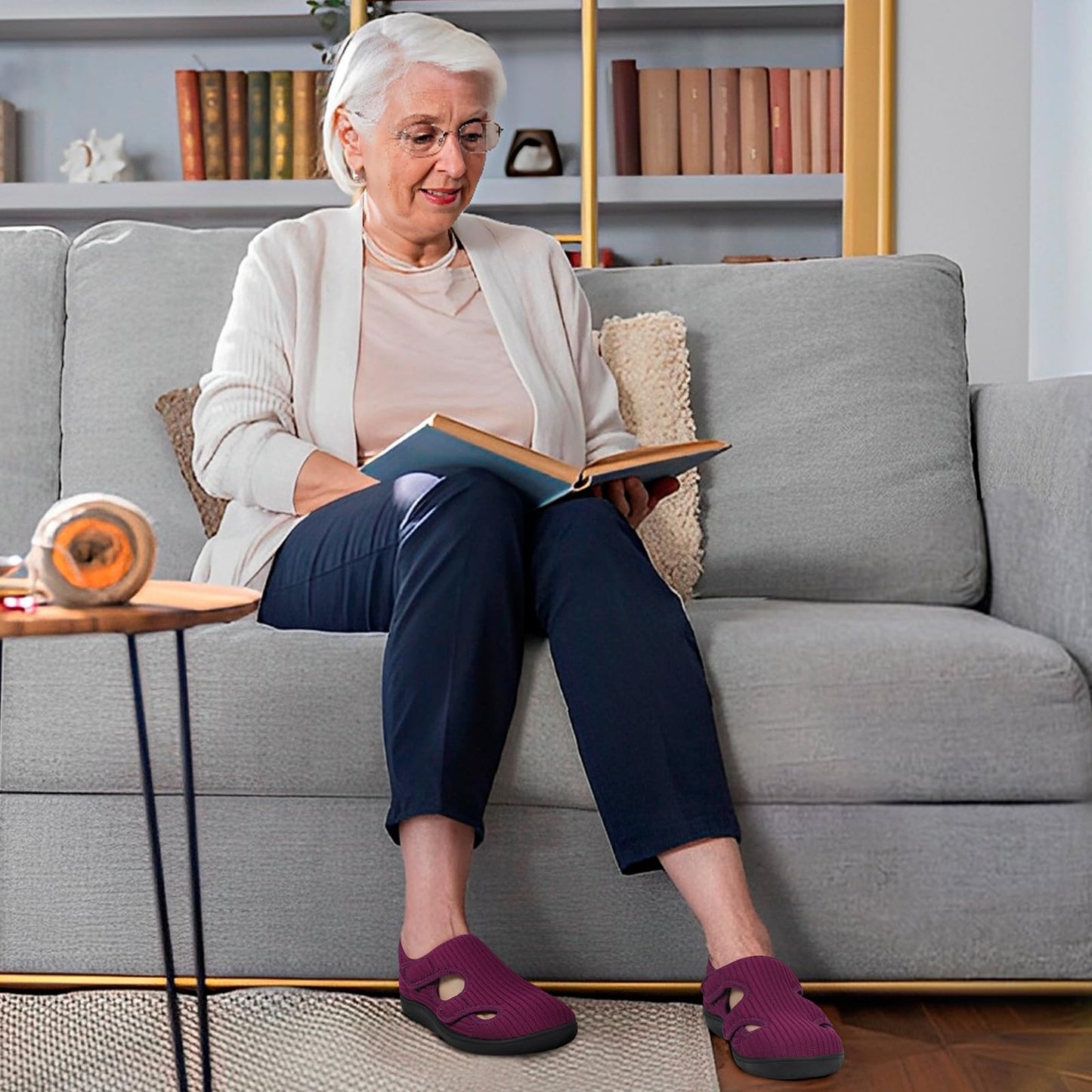 Diabetic Shoes for Women Adjustable Extra Wide Barefoot Walking Shoes