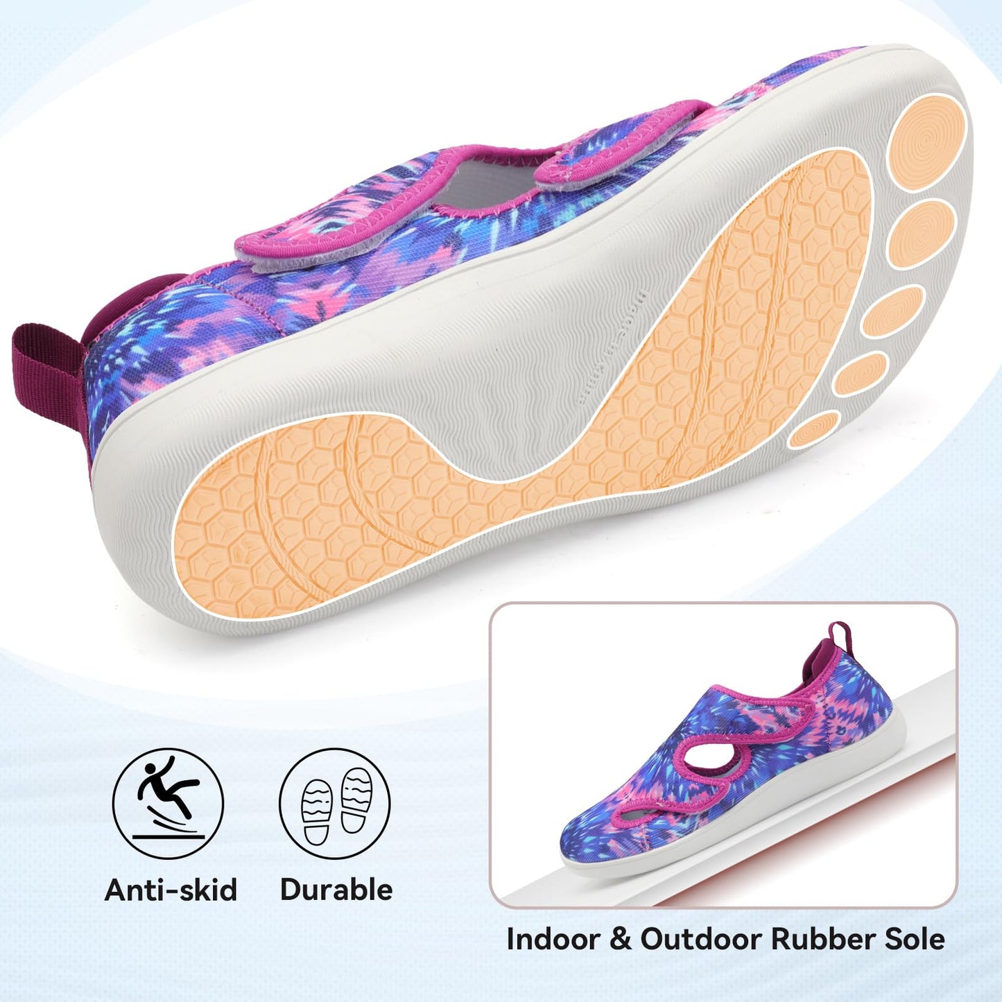 Diabetic Shoes for Women Adjustable Extra Wide Barefoot Walking Shoes