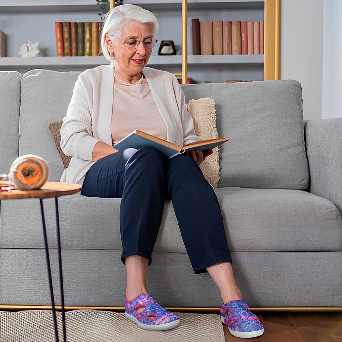 Diabetic Shoes for Women Adjustable Extra Wide Barefoot Walking Shoes