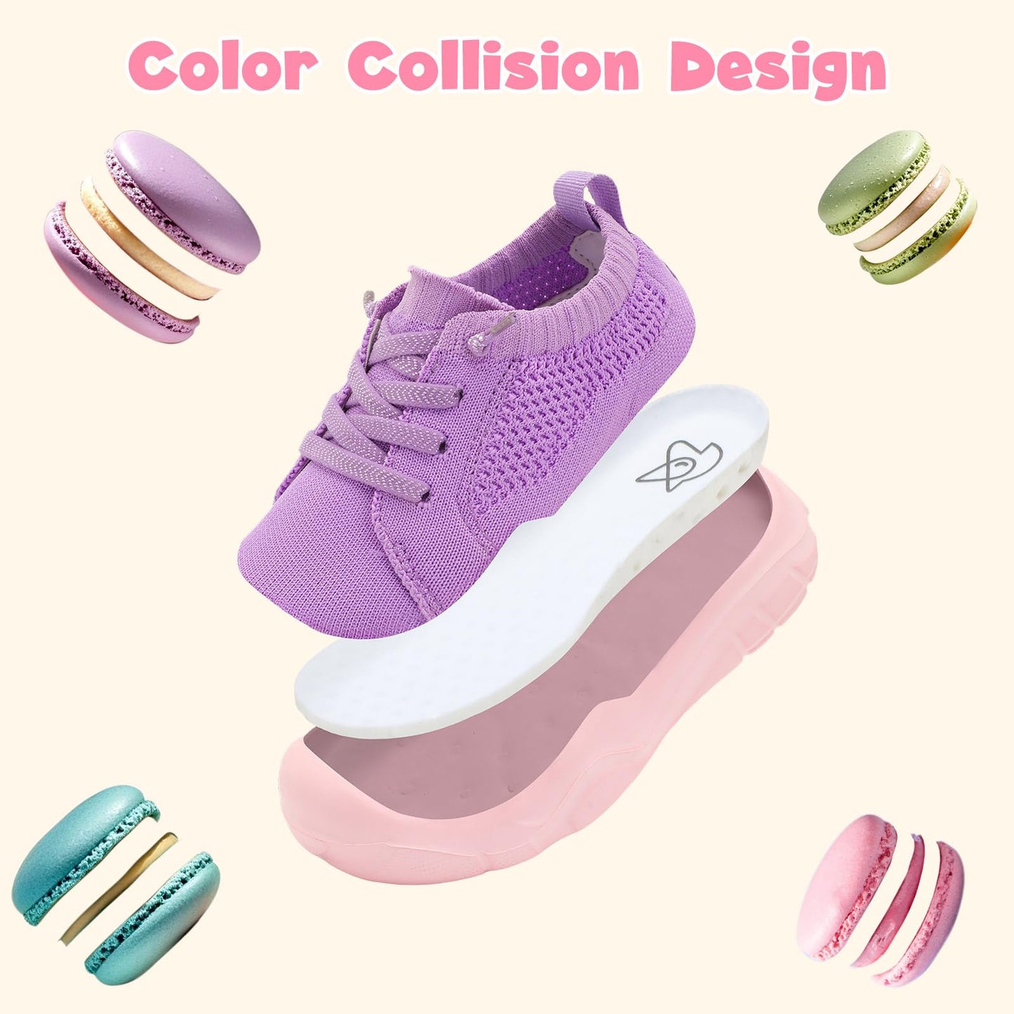 Toddler Shoes Girls Boys Wide Barefoot Shoes Kids Breathable Sneakers Slip on Tennis Shoe Lightweight Sneakers