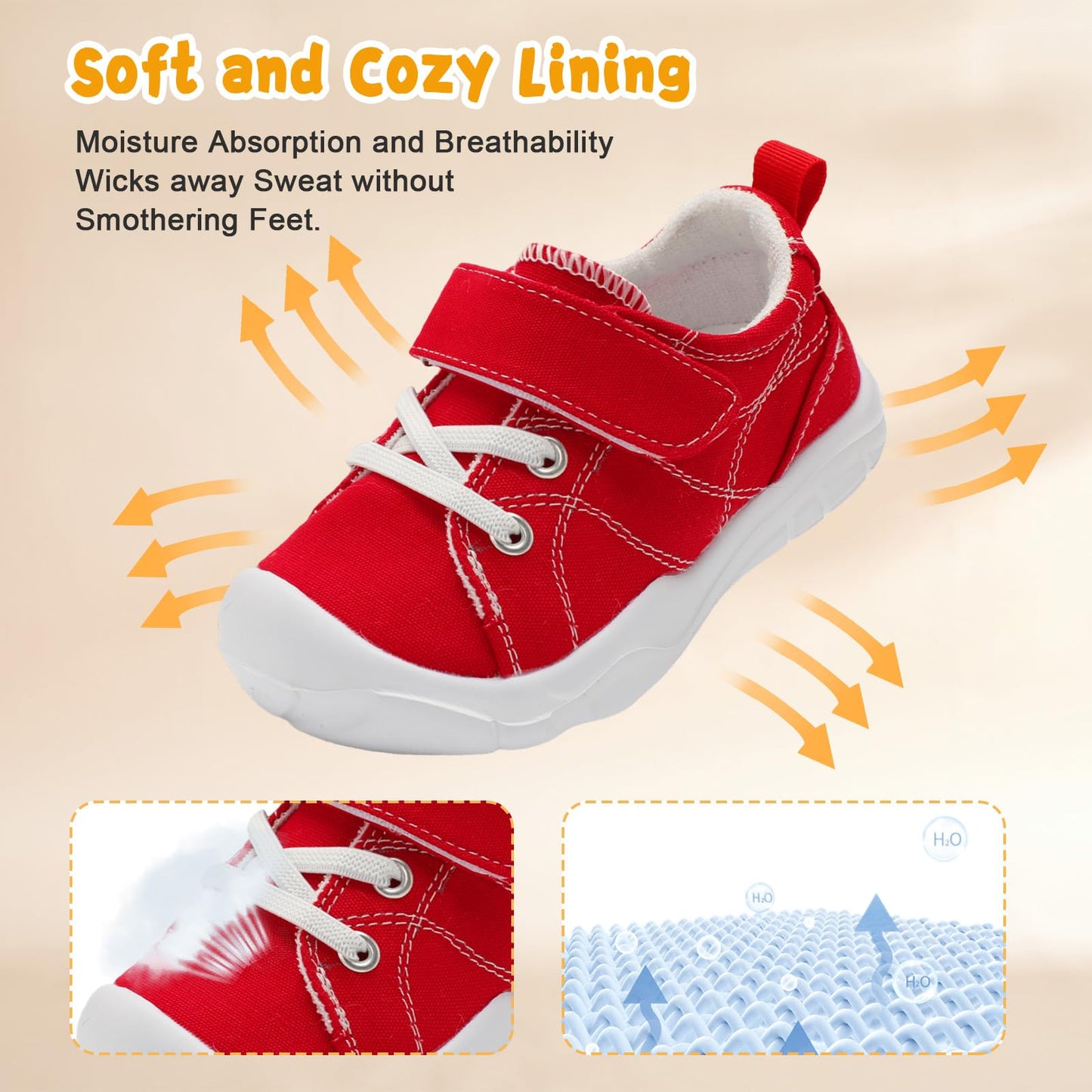Kids Canvas Shoes Running Shoes for Girls Boys Wide Toe Box Barefoot Toddler Sneakers