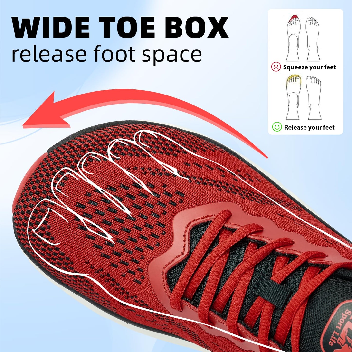 Wide Toe Box Shoes for Men Cushioned Road Running Shoe Non Slip Mens