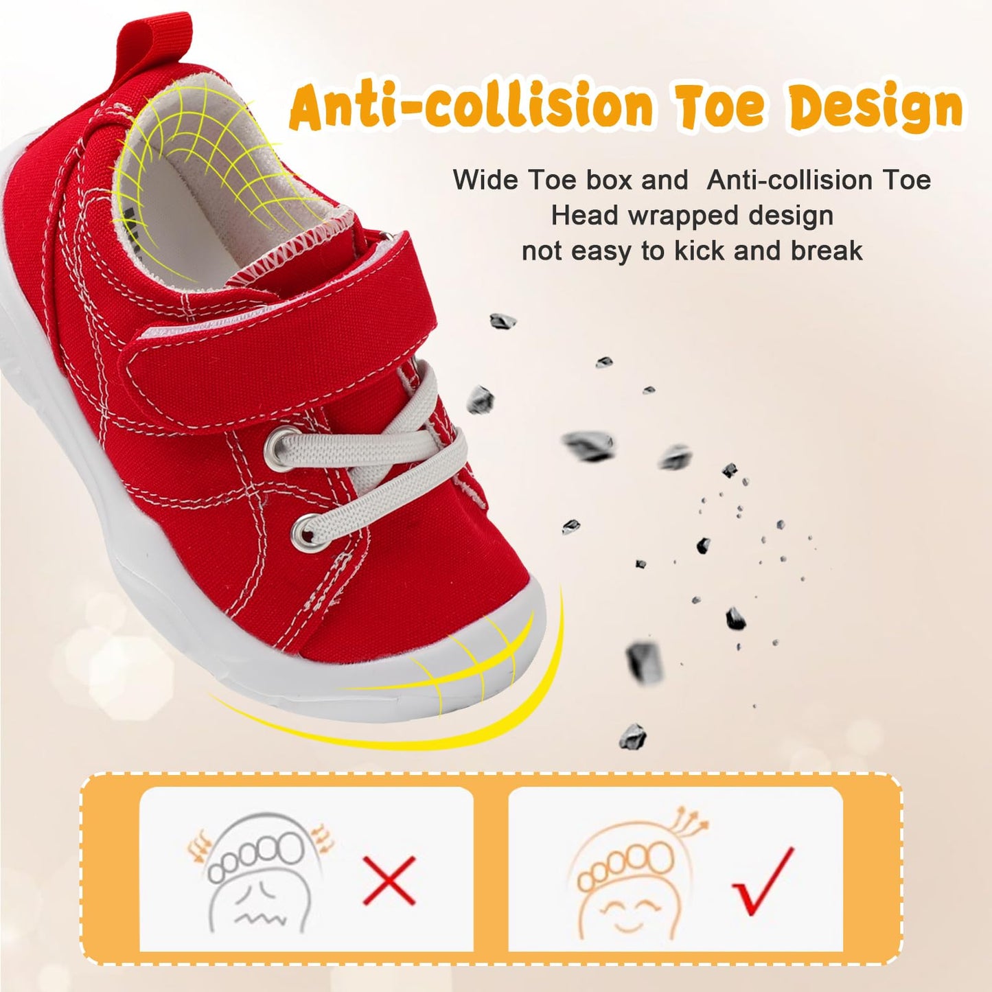 Kids Canvas Shoes Running Shoes for Girls Boys Wide Toe Box Barefoot Toddler Sneakers