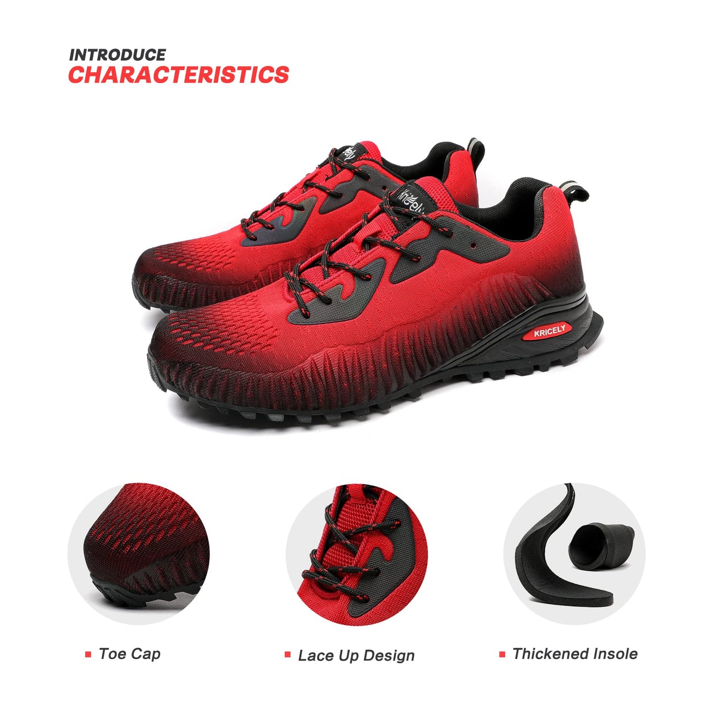 Men's Trail Running Shoes Fashion Walking Hiking Sneakers for Men Tennis