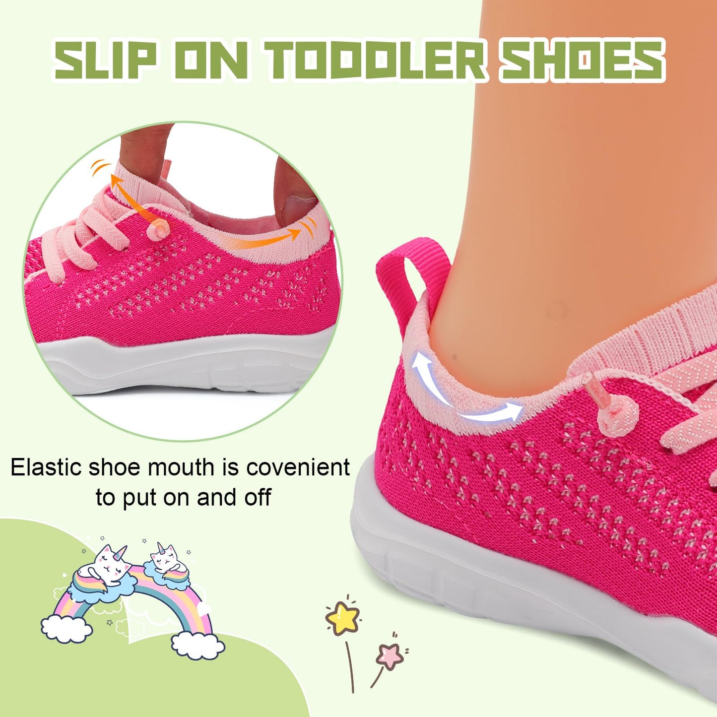Toddler Shoes for Boys Girls Slip on Sneakers Wide Toe Walking Shoes