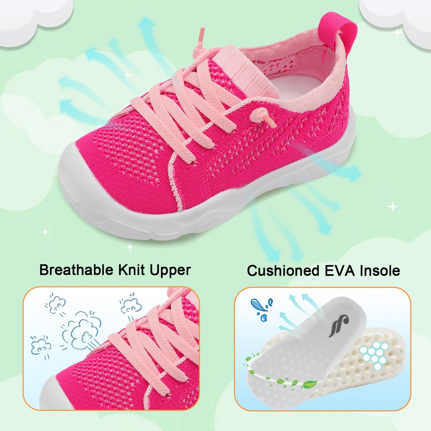 Toddler Shoes for Boys Girls Slip on Sneakers Wide Toe Walking Shoes