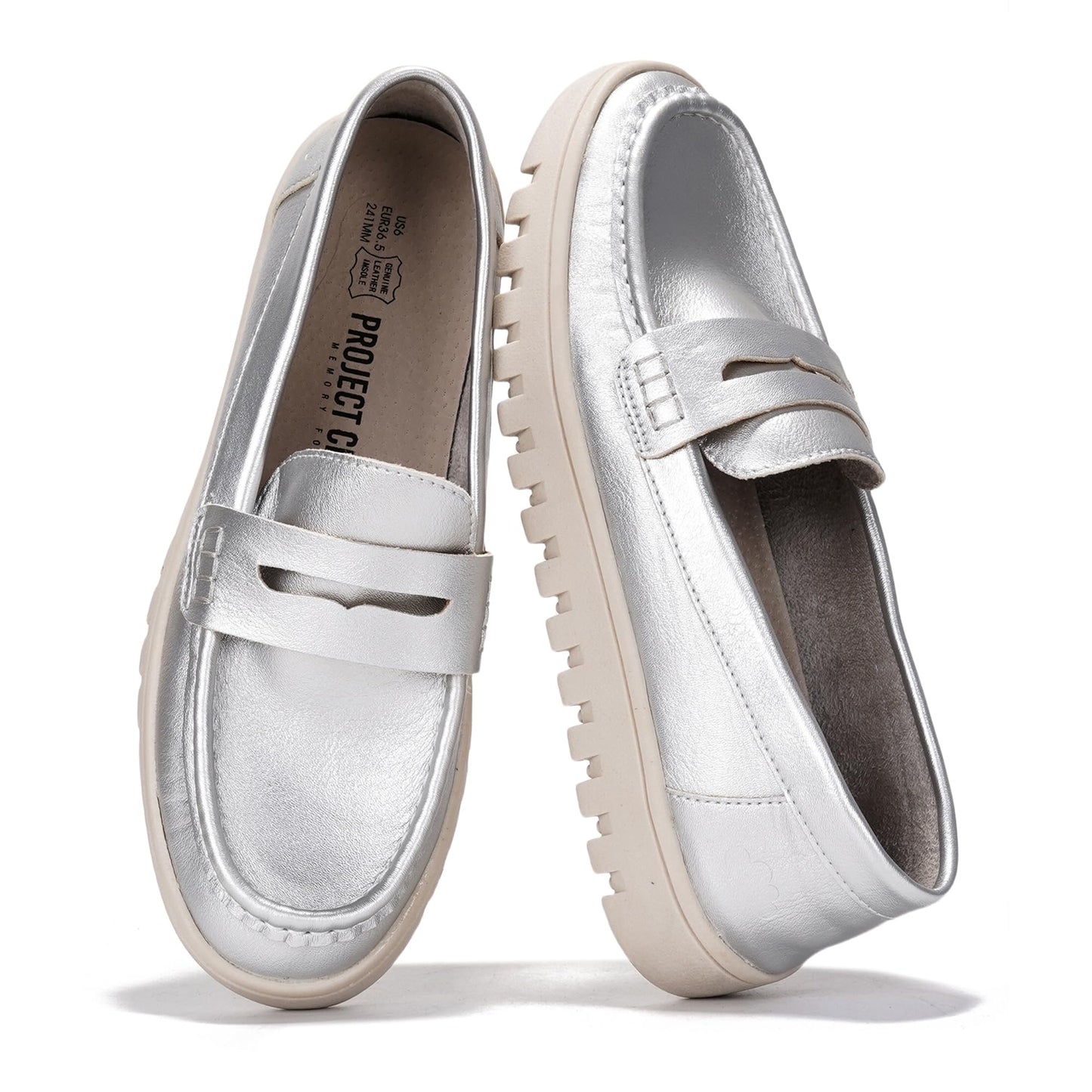 Leather Loafers for Women – Memory Foam Insoles Slip On Shoes for Women