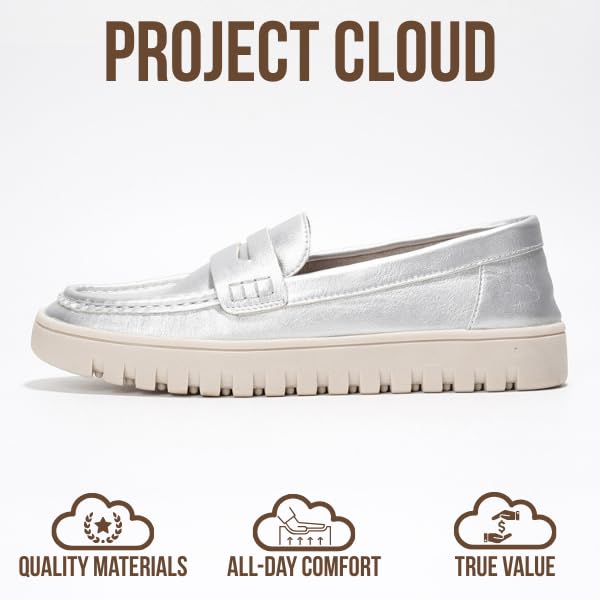 Leather Loafers for Women – Memory Foam Insoles Slip On Shoes for Women