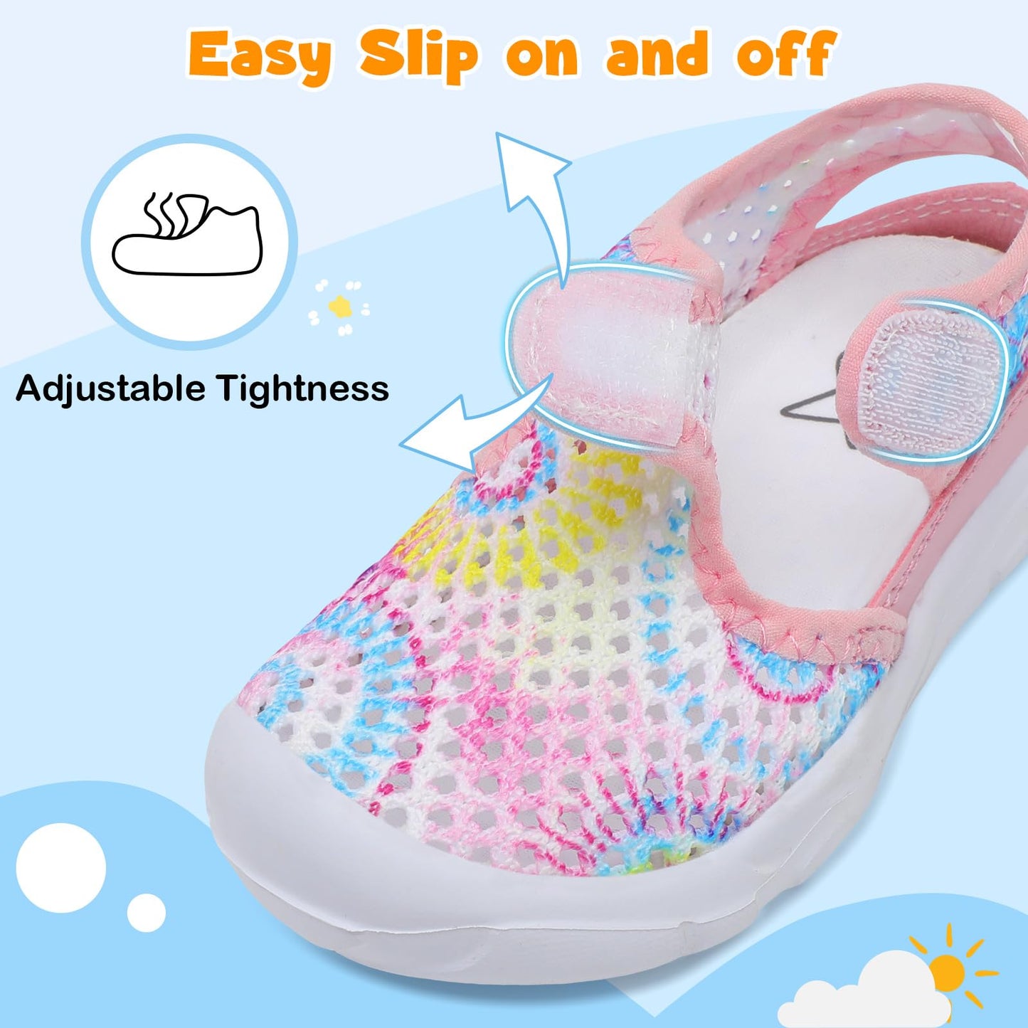 Toddler Sandals Boys Girls Wide Sandals Kids Water Sandal Shoes Lightweight Barefoot Summer Shoes for Beach Swim