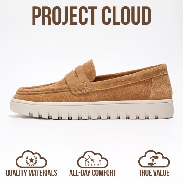 Leather Loafers for Women – Memory Foam Insoles Slip On Shoes for Women