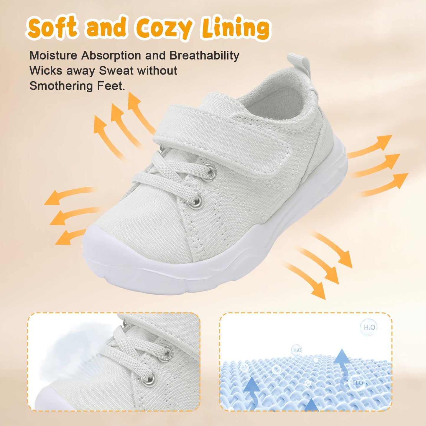 Kids Canvas Shoes Running Shoes for Girls Boys Wide Toe Box Barefoot Toddler Sneakers