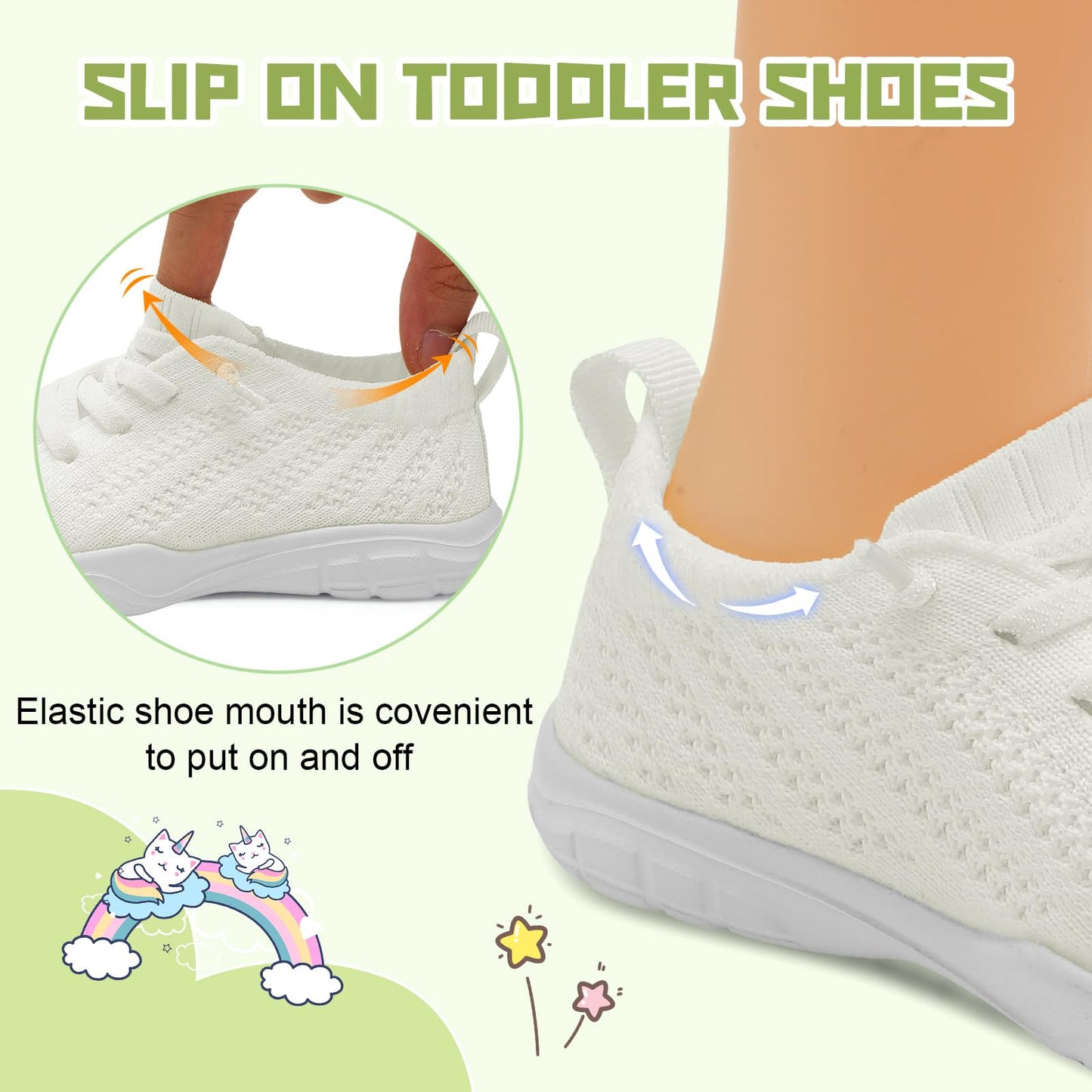 Toddler Shoes for Boys Girls Slip on Sneakers Wide Toe Walking Shoes