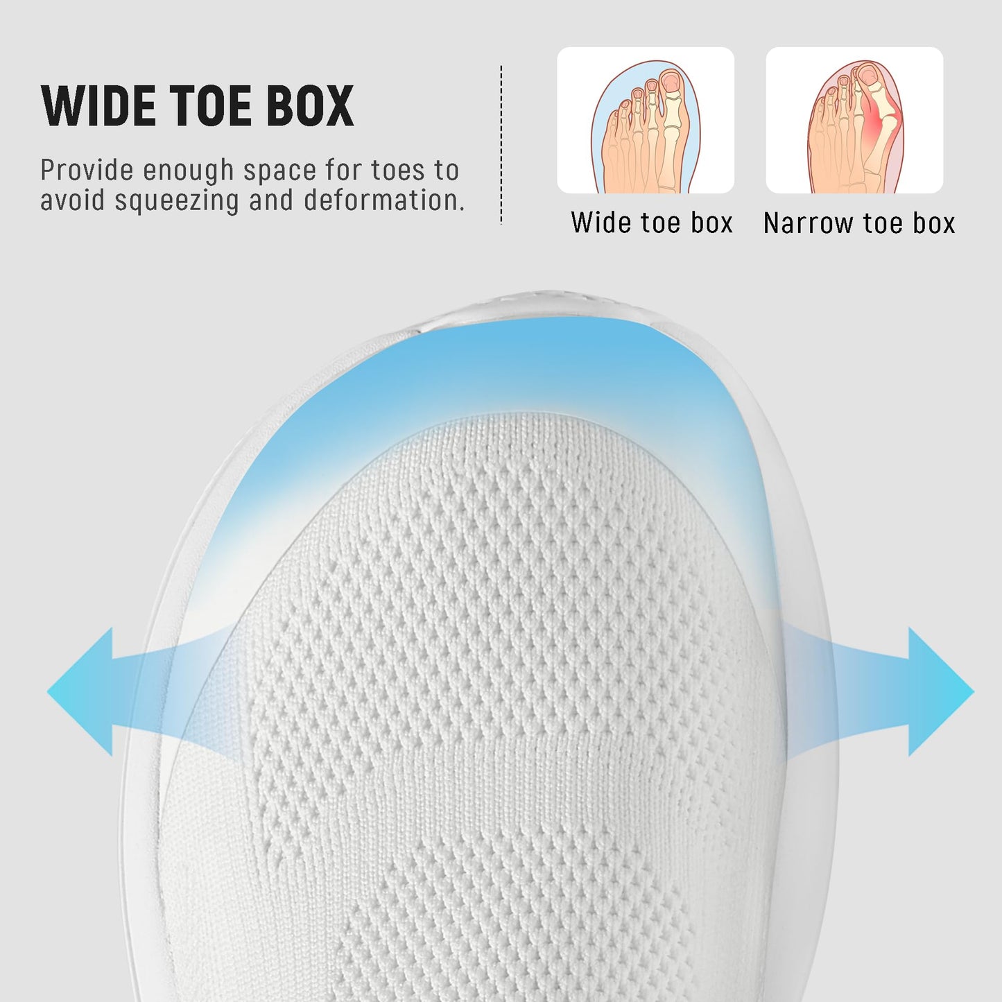 Wide Toe Box Walking Shoes Slip On Breathable Sneakers for Women