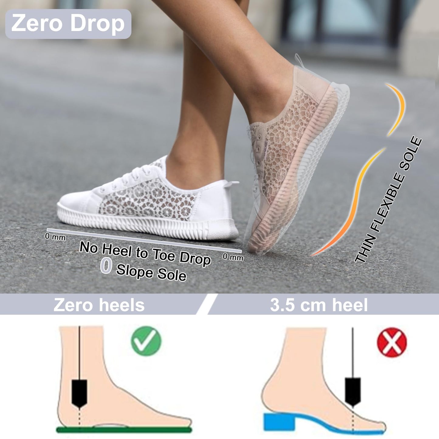 Wide Toe Box Shoes Zero Drop Non Slip Extra Wide Width Fashion Sneakers Ultra Light Breathable Walking Shoes Casual Sneakers for Travel Work Trainers