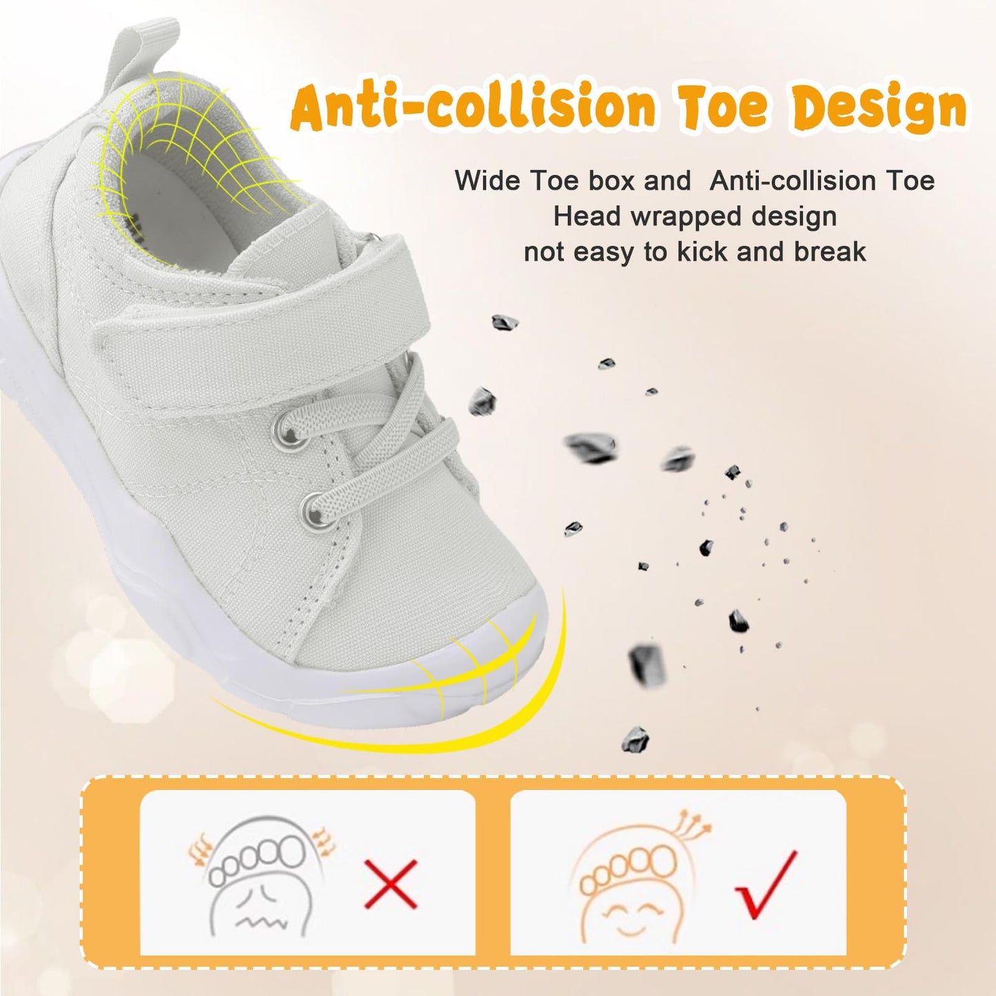 Kids Canvas Shoes Running Shoes for Girls Boys Wide Toe Box Barefoot Toddler Sneakers