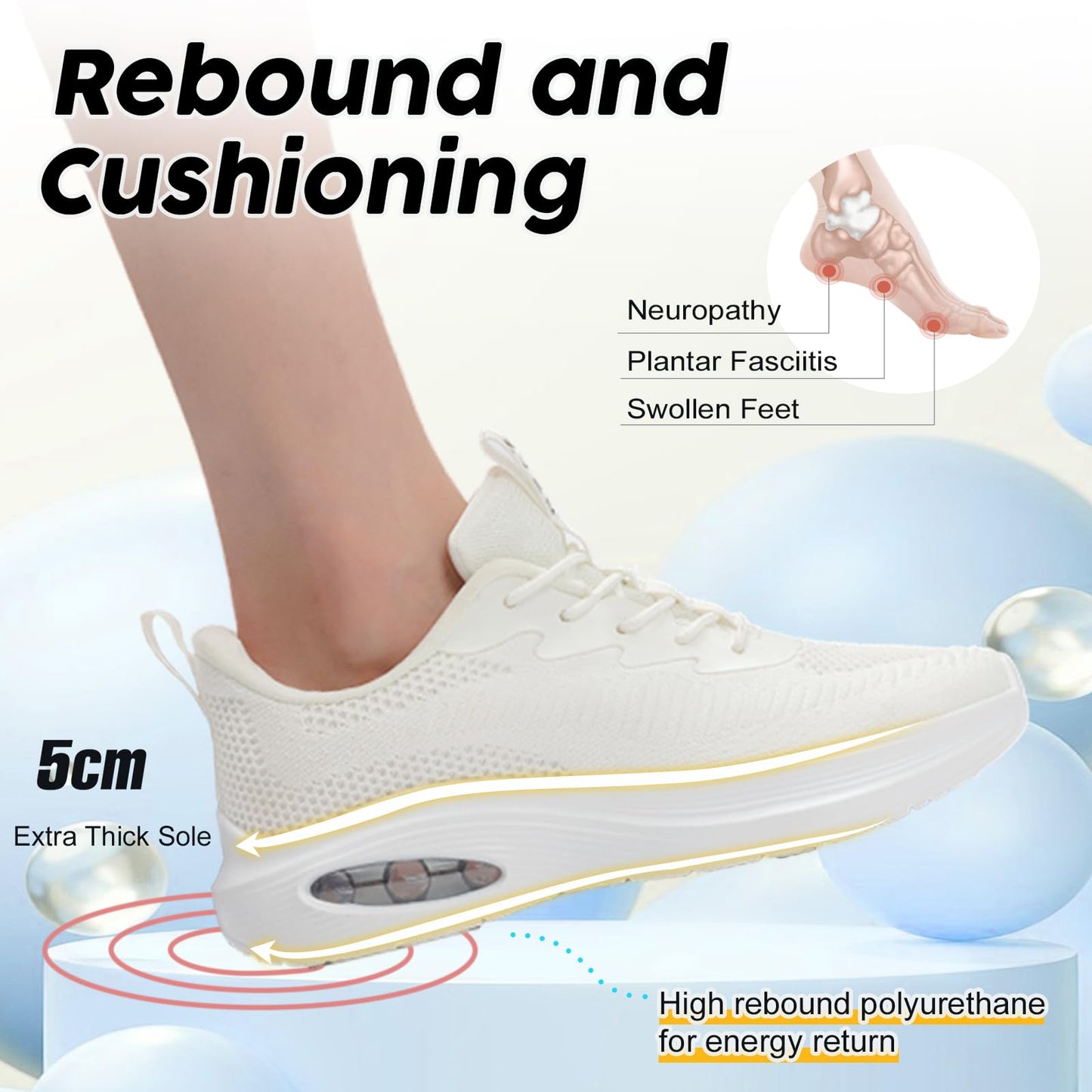 Wide Toe Box Shoes Women Air Cushion Road Running Shoes Extra Wide Width Sneakers