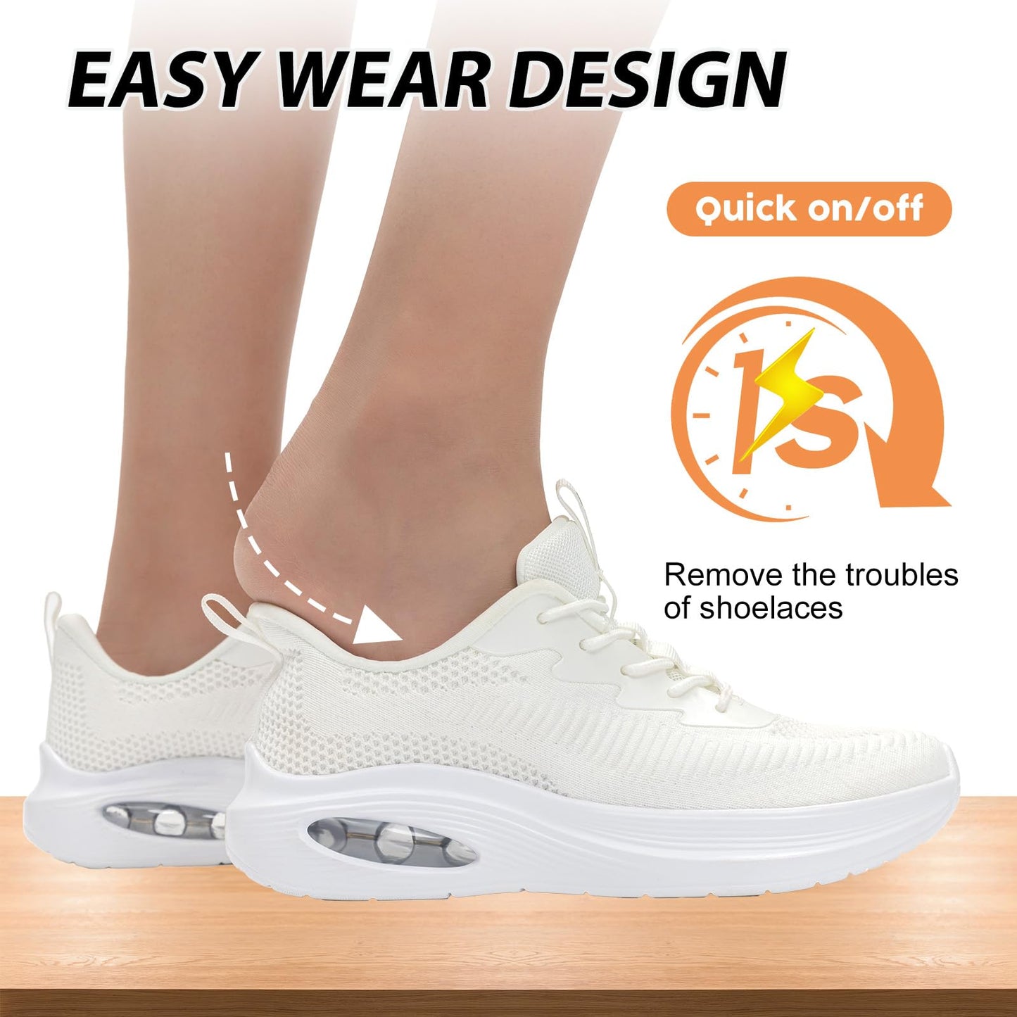 Wide Toe Box Shoes Women Air Cushion Road Running Shoes Extra Wide Width Sneakers