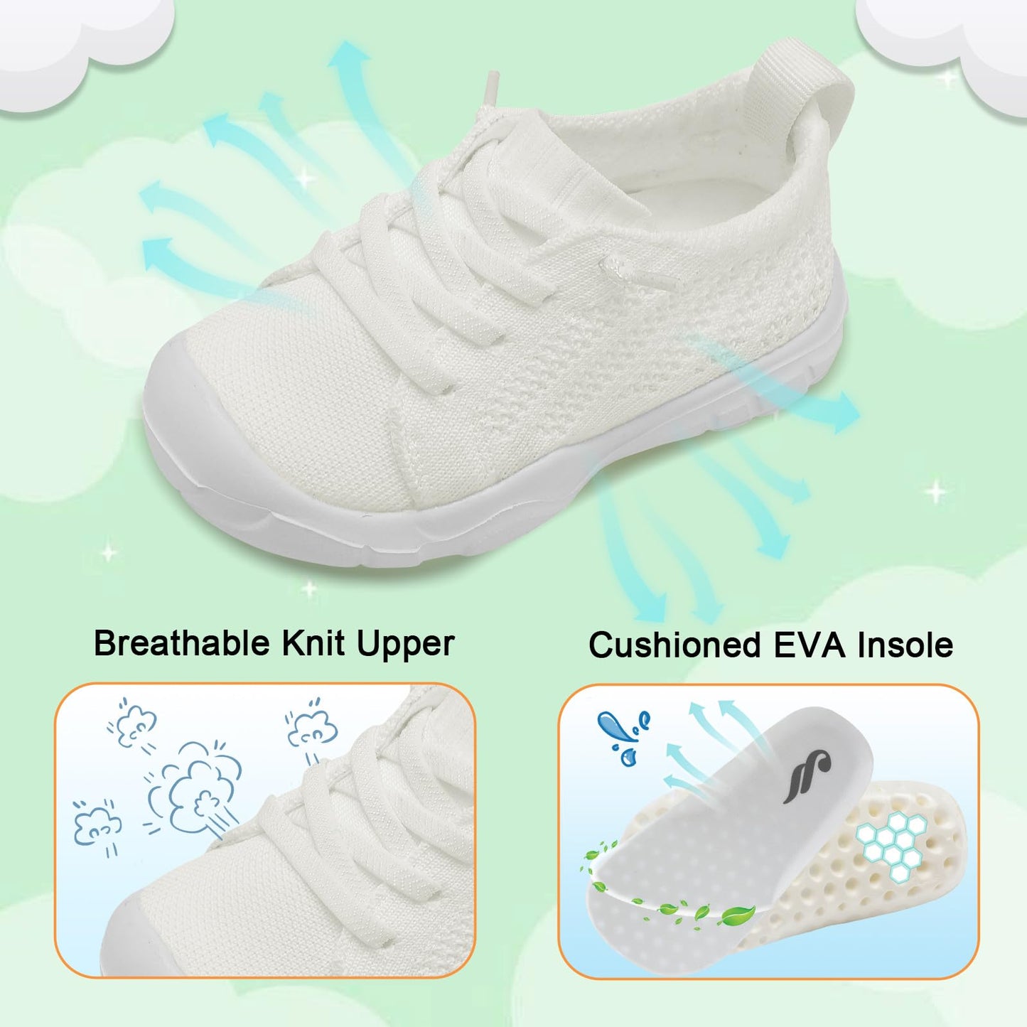 Toddler Shoes for Boys Girls Slip on Sneakers Wide Toe Walking Shoes