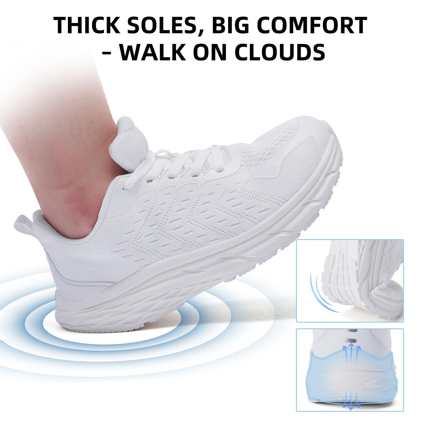 Wide Toe Box Shoes for Men - Wide Width Walking Shoes Comfortable Athletic Running Tennis