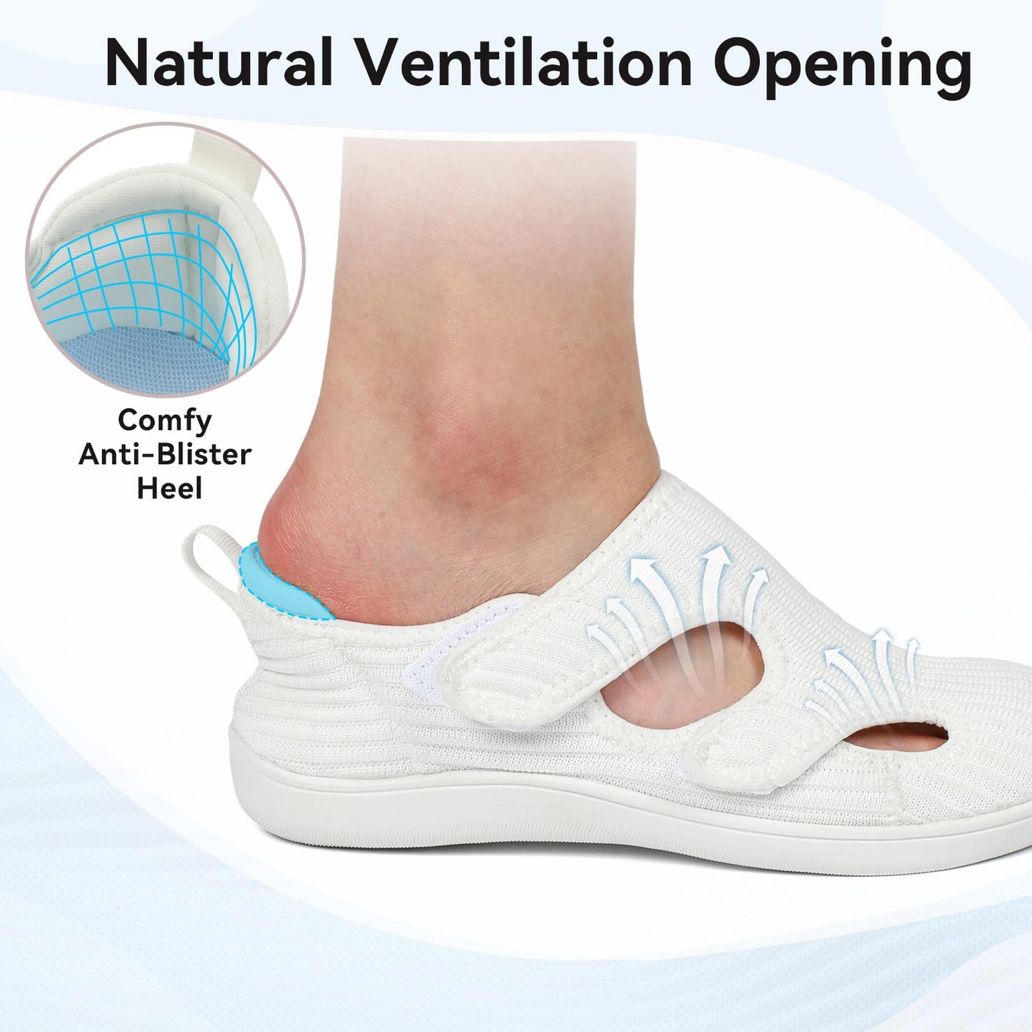 Diabetic Shoes for Women Adjustable Extra Wide Barefoot Walking Shoes