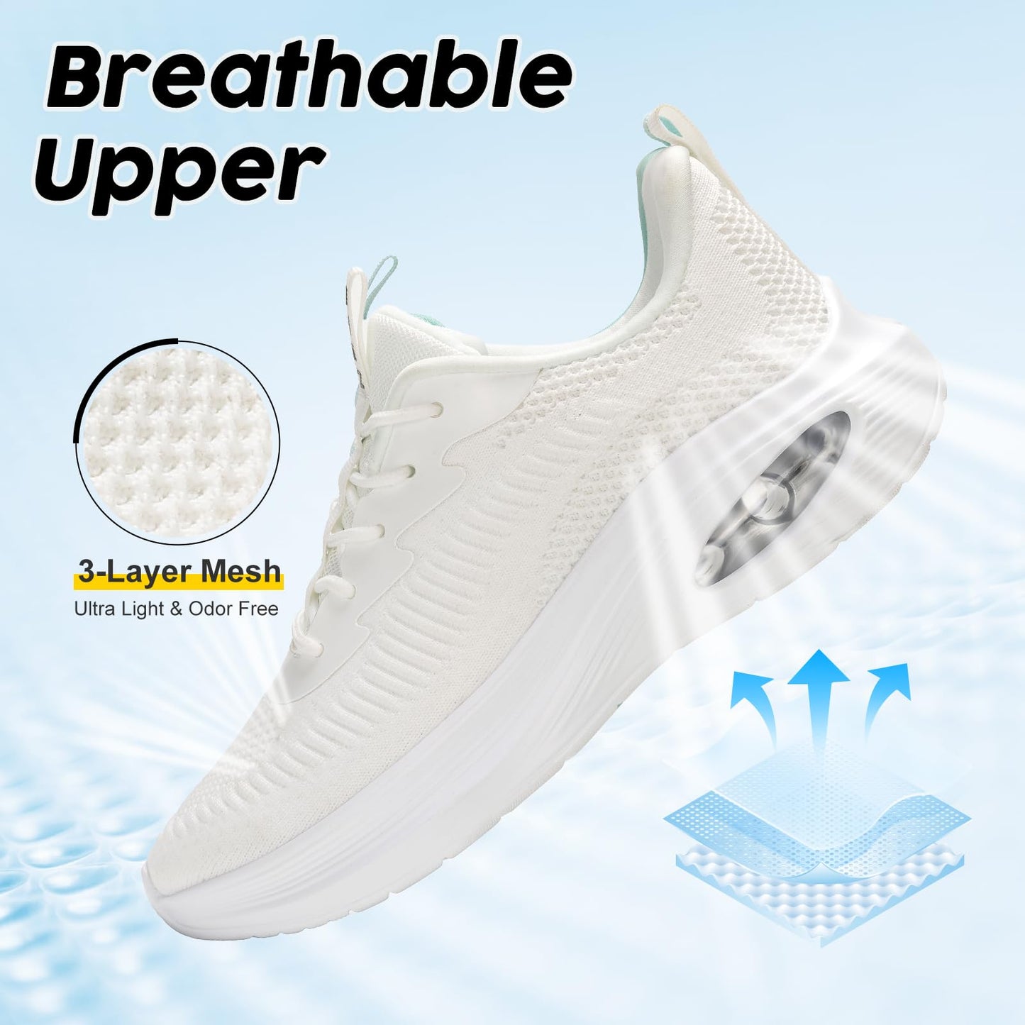 Wide Toe Box Shoes Women Air Cushion Road Running Shoes Extra Wide Width Sneakers